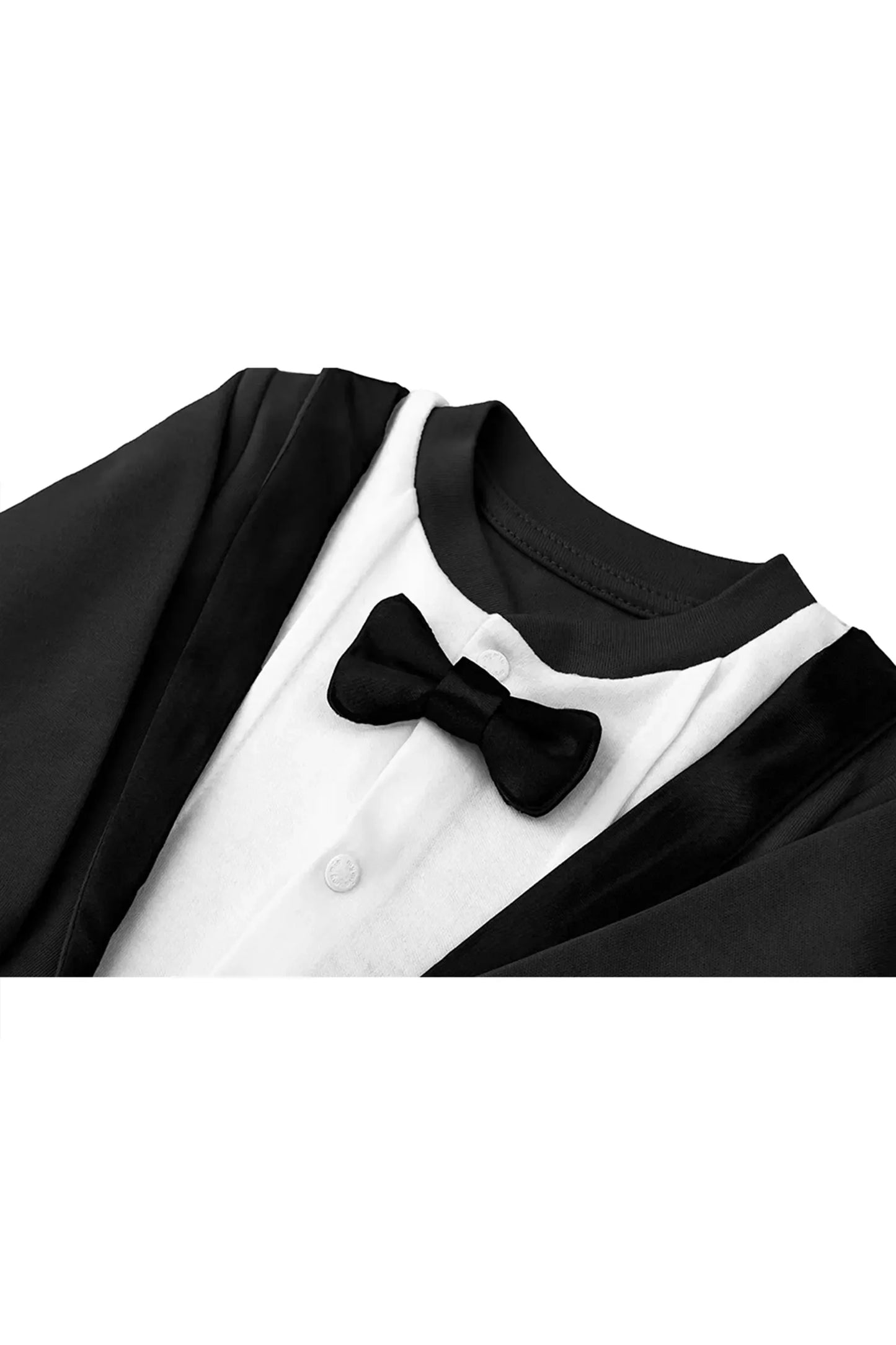 Baby Boy Footie Tuxedo Outfit with Bow Tie for Christmas Holidays - The Perfect Gentleman Look