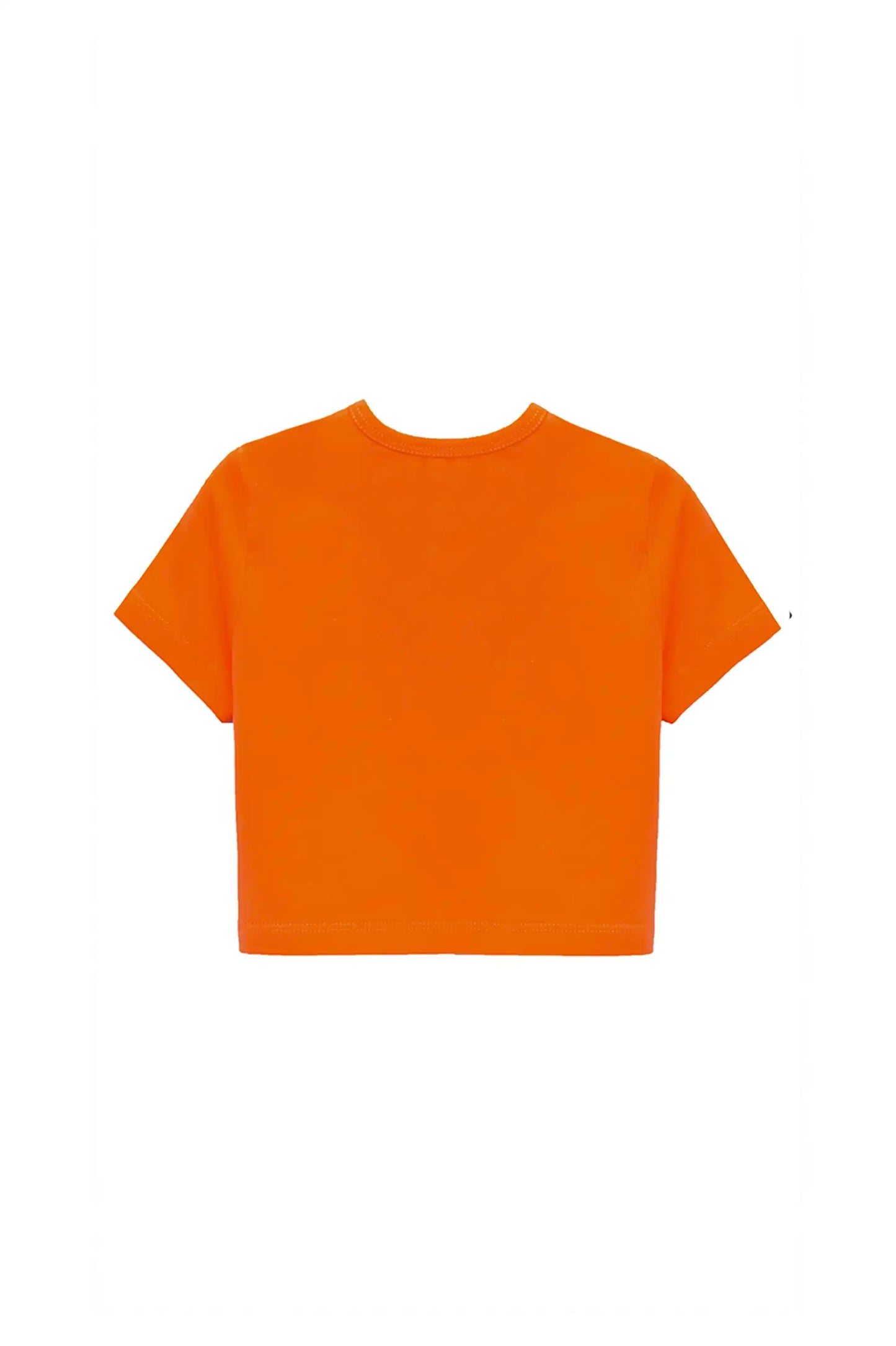 Girls Short Sleeve Crewneck Crop Top Tee