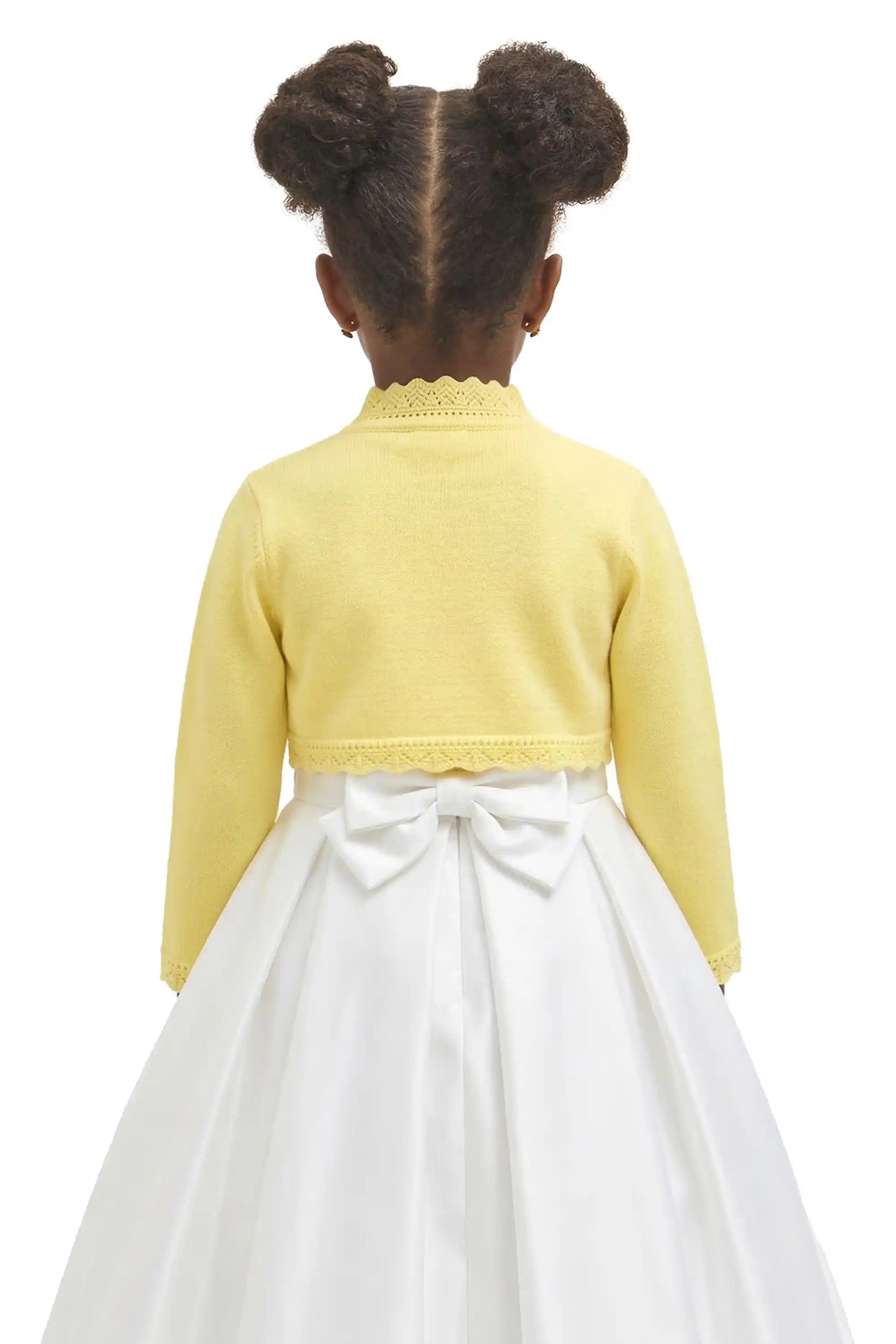 Little Girls' Knit Long Sleeve Button Closure Bolero Cardigan Shrug