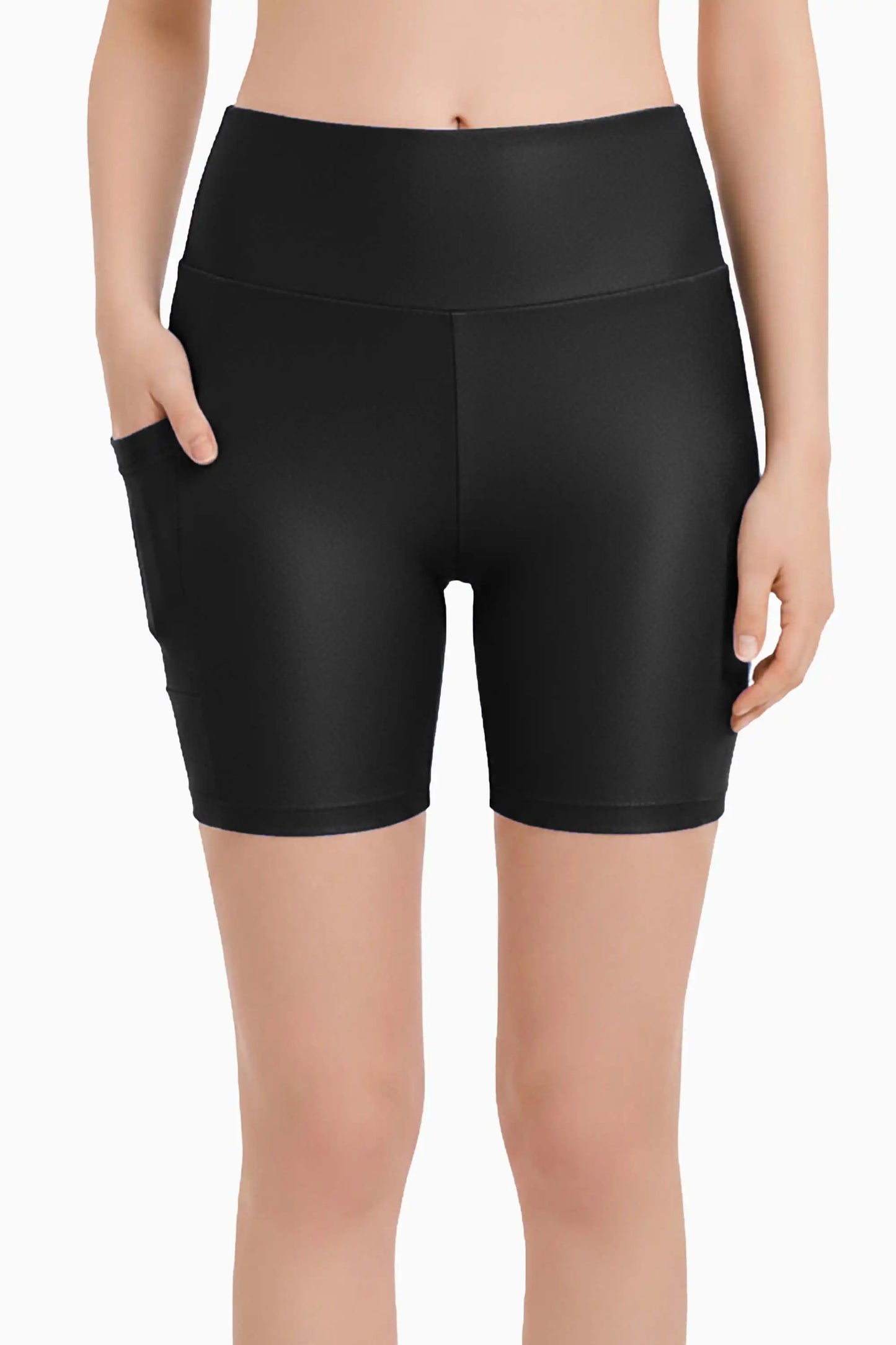 Girls Athletic Shorts with Pocket High Waisted Biker Shorts for Dance Yoga Gymnastics