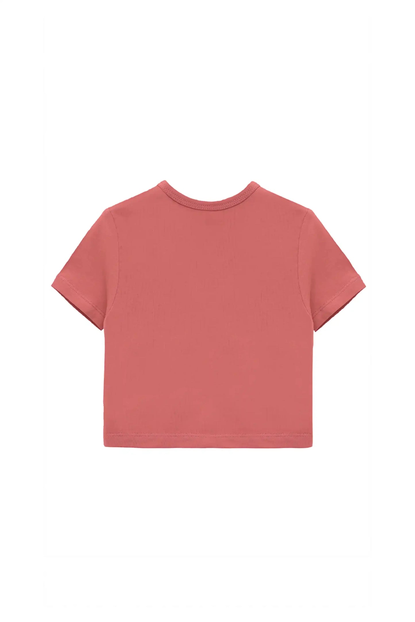 Girls Short Sleeve Crewneck Crop Top Tee
