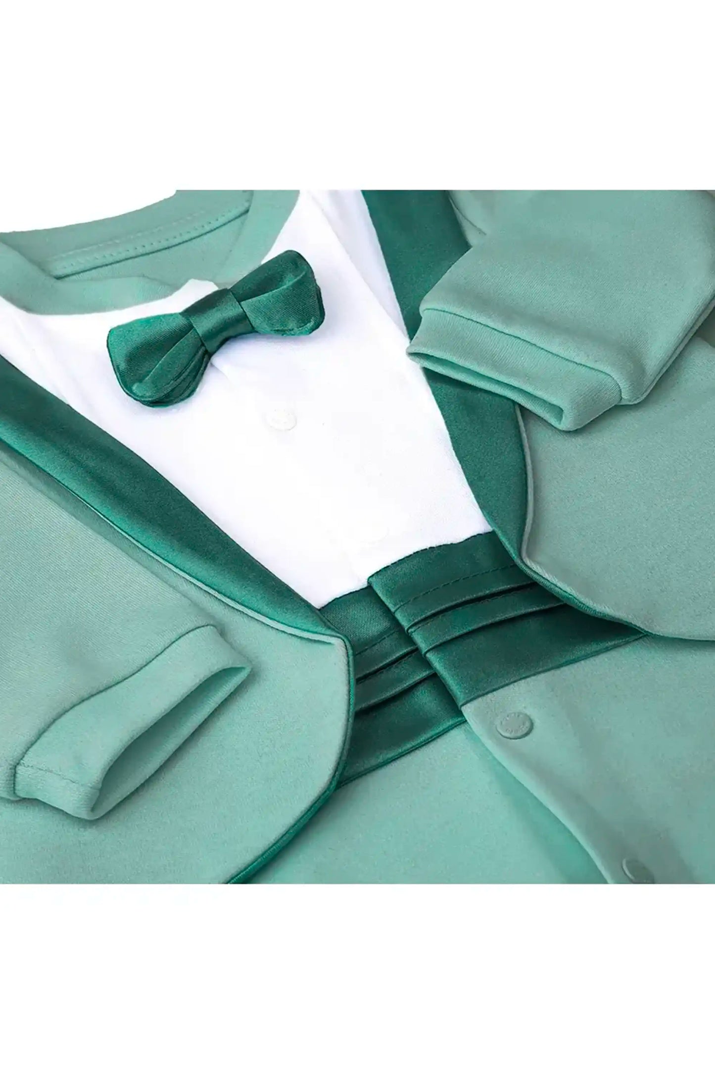 Baby Boy Footie Tuxedo Outfit with Bow Tie for Christmas Holidays - The Perfect Gentleman Look