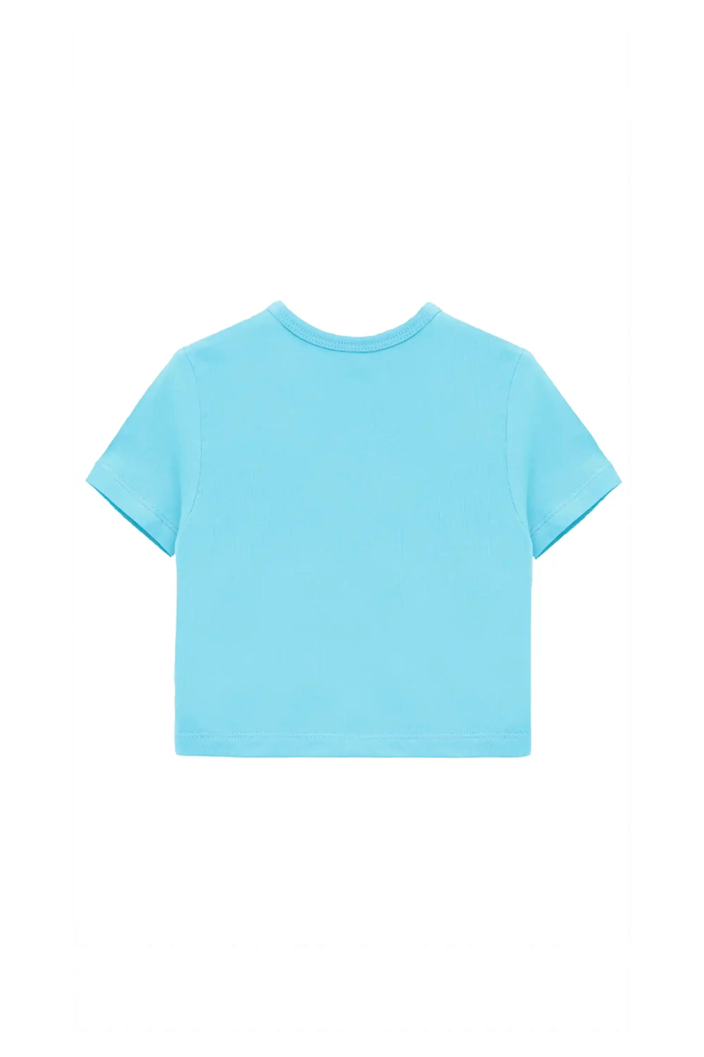 Girls Short Sleeve Crewneck Crop Top Tee