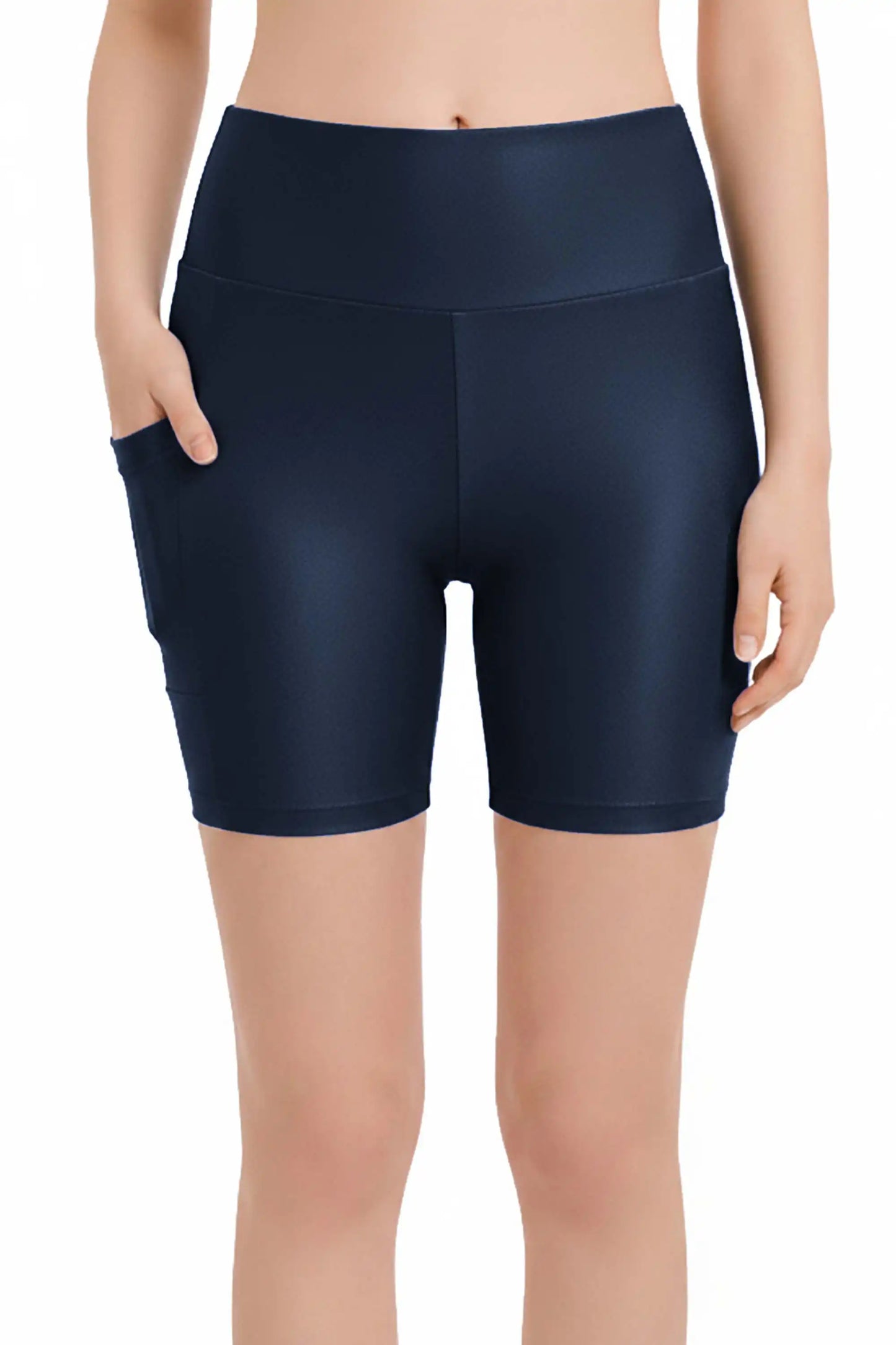 Girls Athletic Shorts with Pocket High Waisted Biker Shorts for Dance Yoga Gymnastics