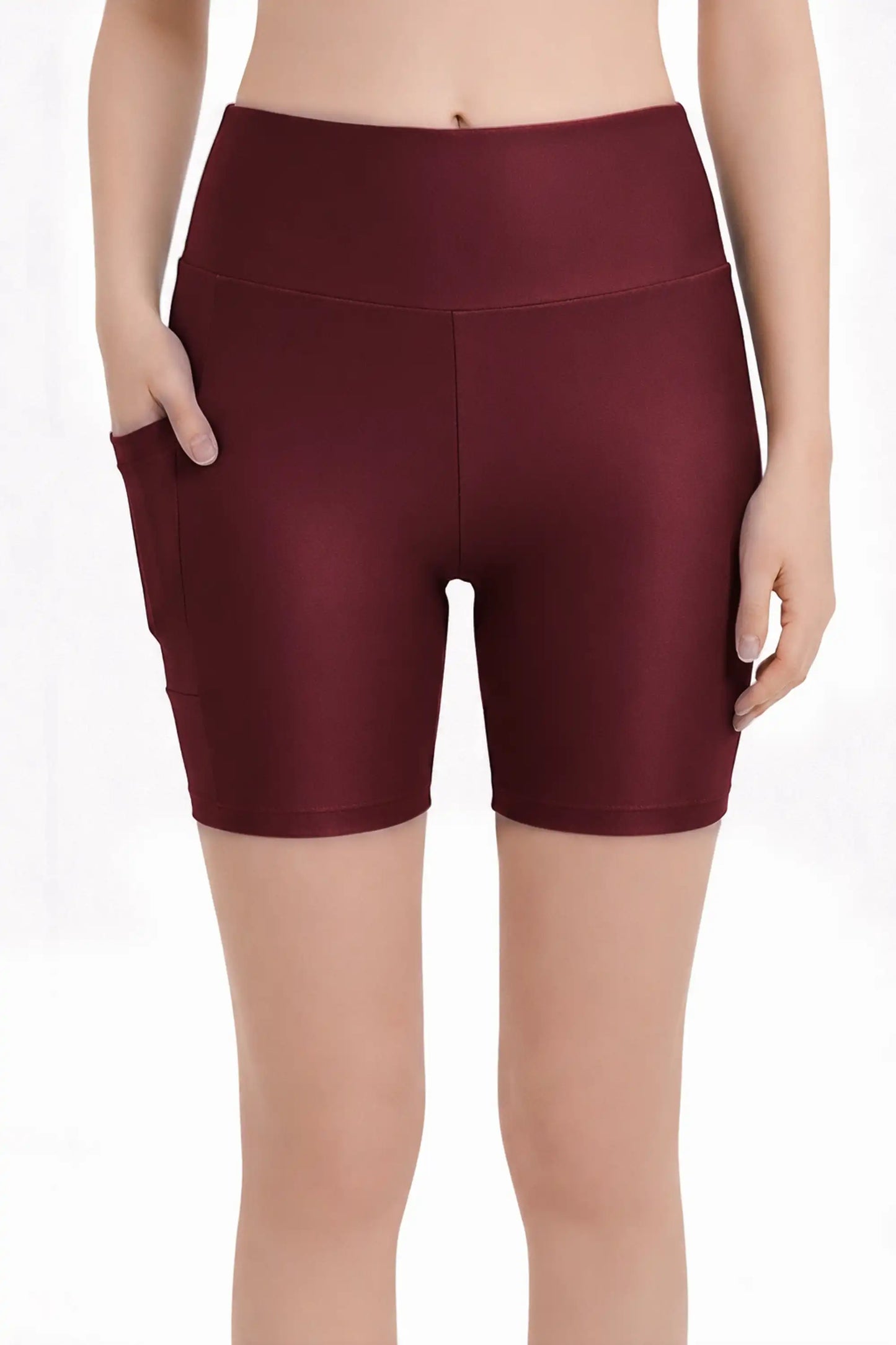 Girls Athletic Shorts with Pocket High Waisted Biker Shorts for Dance Yoga Gymnastics