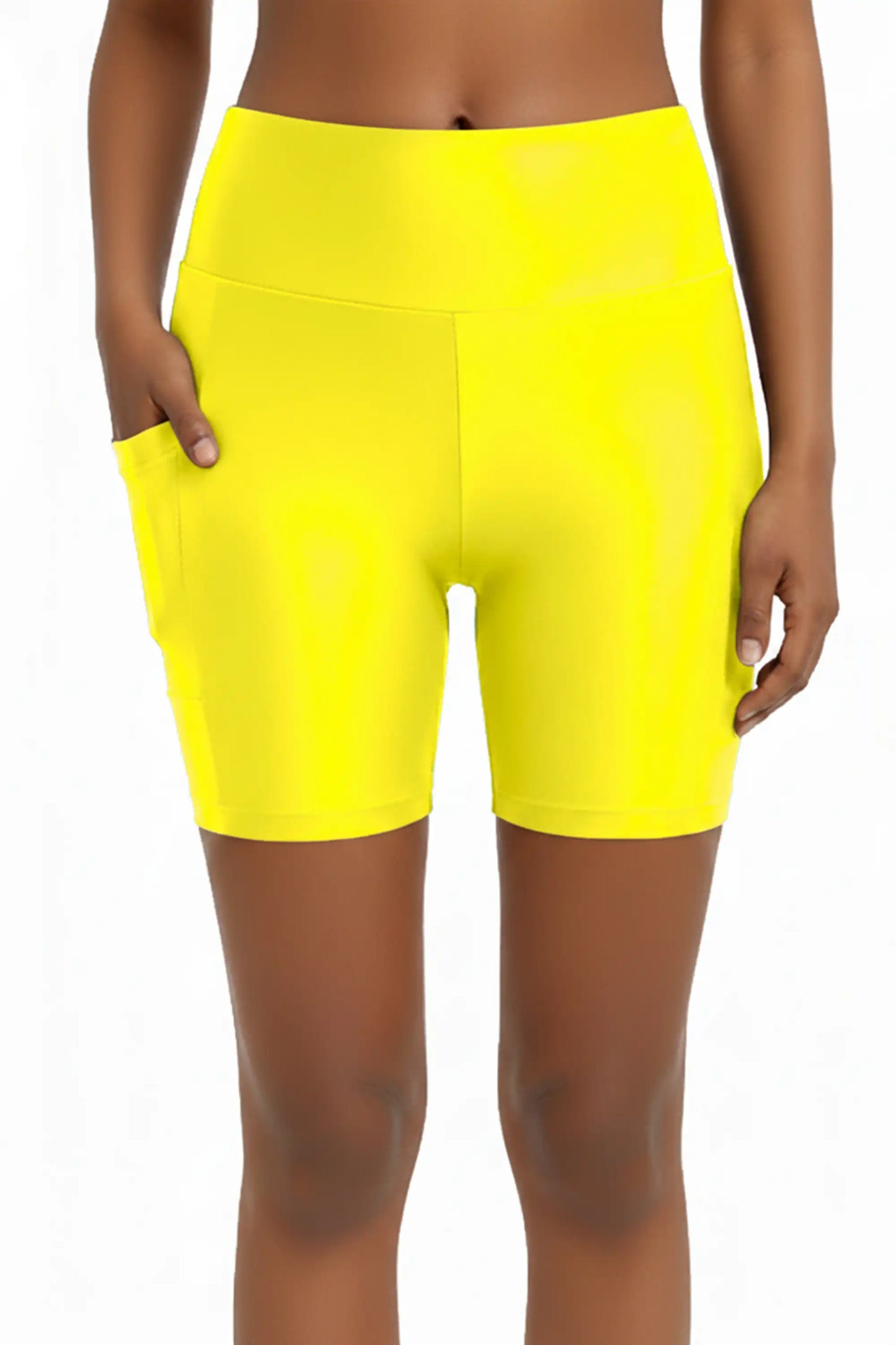 Girls Athletic Shorts with Pocket High Waisted Biker Shorts for Dance Yoga Gymnastics