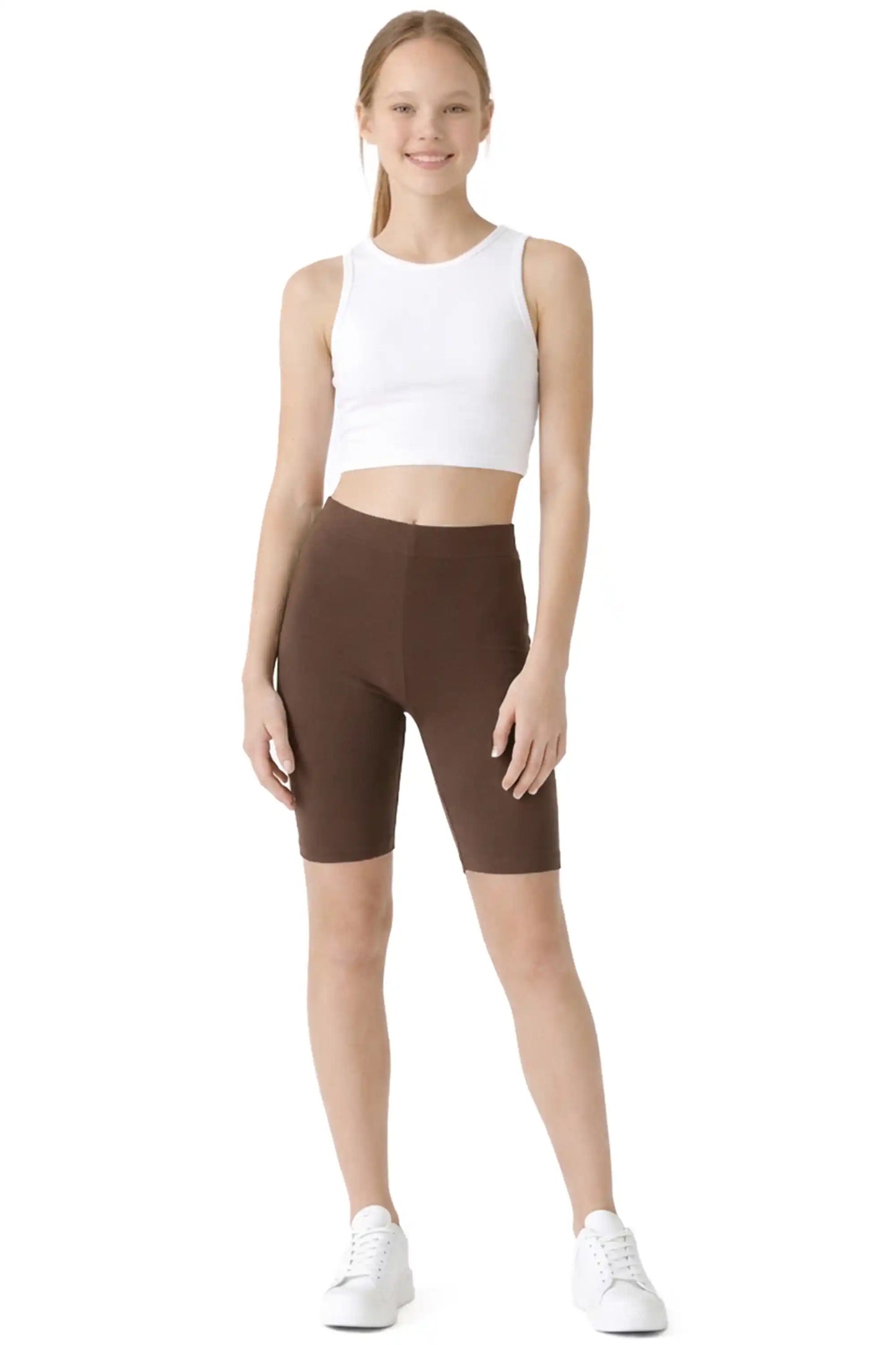 Girls' Soft Stretch Bike Shorts | Elastic Waist | Cotton Blend | Toddler & Kids Sizes 2T–12Y