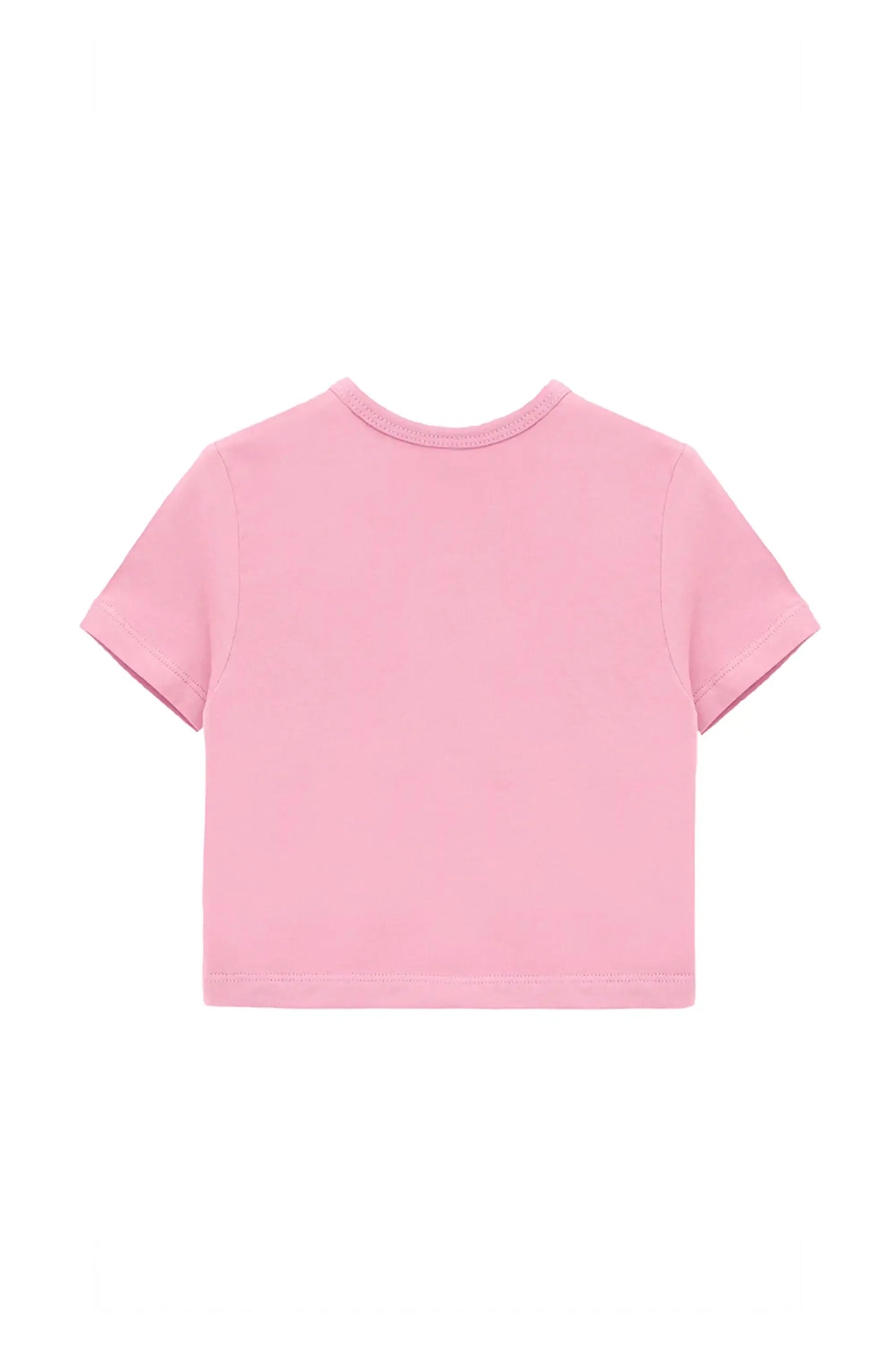 Girls Short Sleeve Crewneck Crop Top Tee
