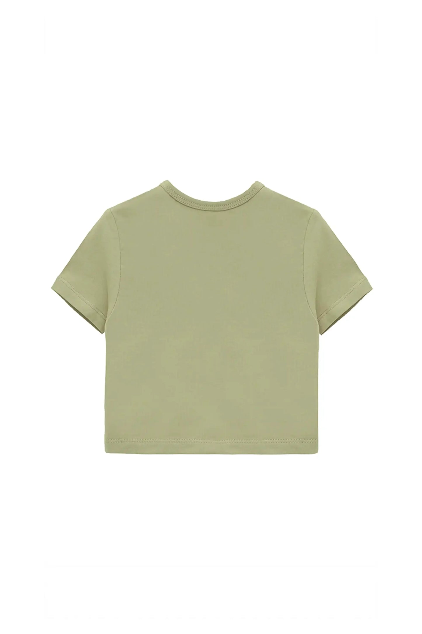Girls Short Sleeve Crewneck Crop Top Tee