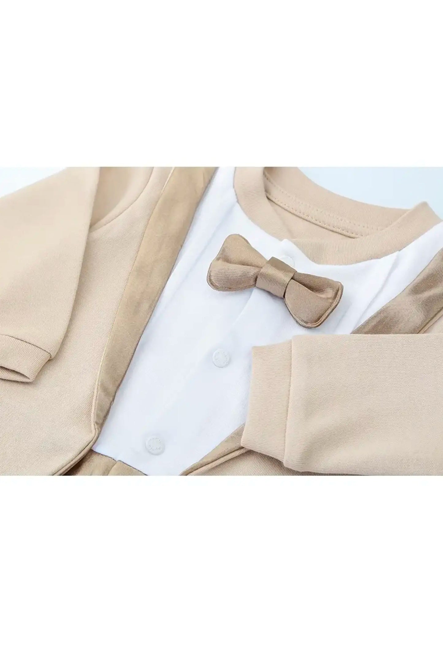 Baby Boy Footie Tuxedo Outfit with Bow Tie for Christmas Holidays - The Perfect Gentleman Look