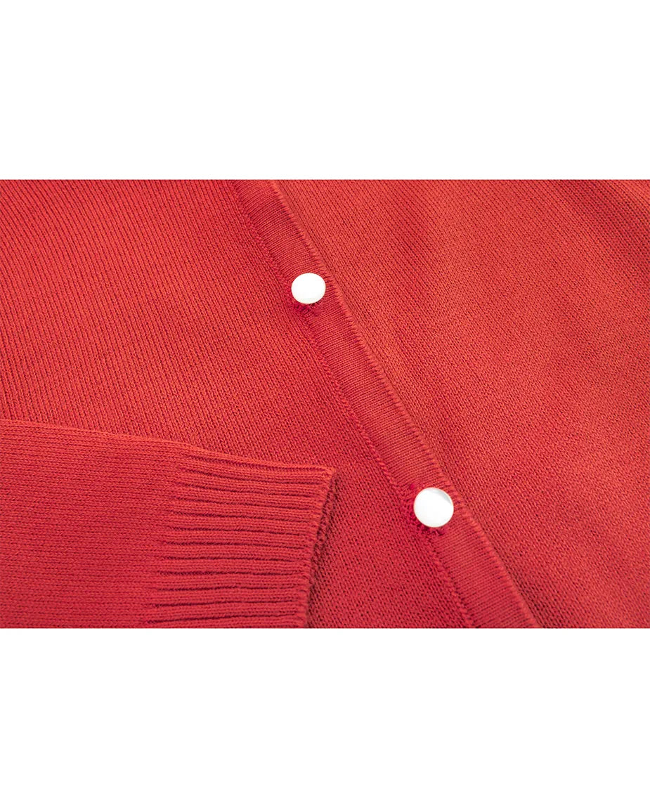 Girls Knit Pearl Buttoned Cardigan Sweater