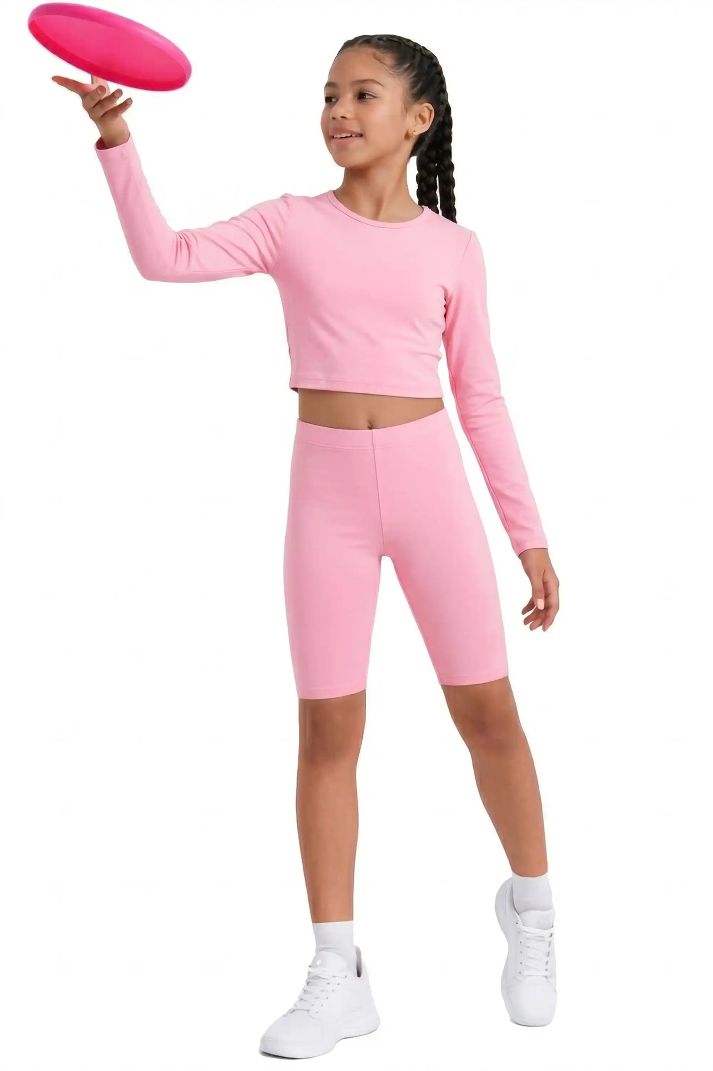 Girls' Soft Stretch Bike Shorts | Elastic Waist | Cotton Blend | Toddler & Kids Sizes 2T–12Y