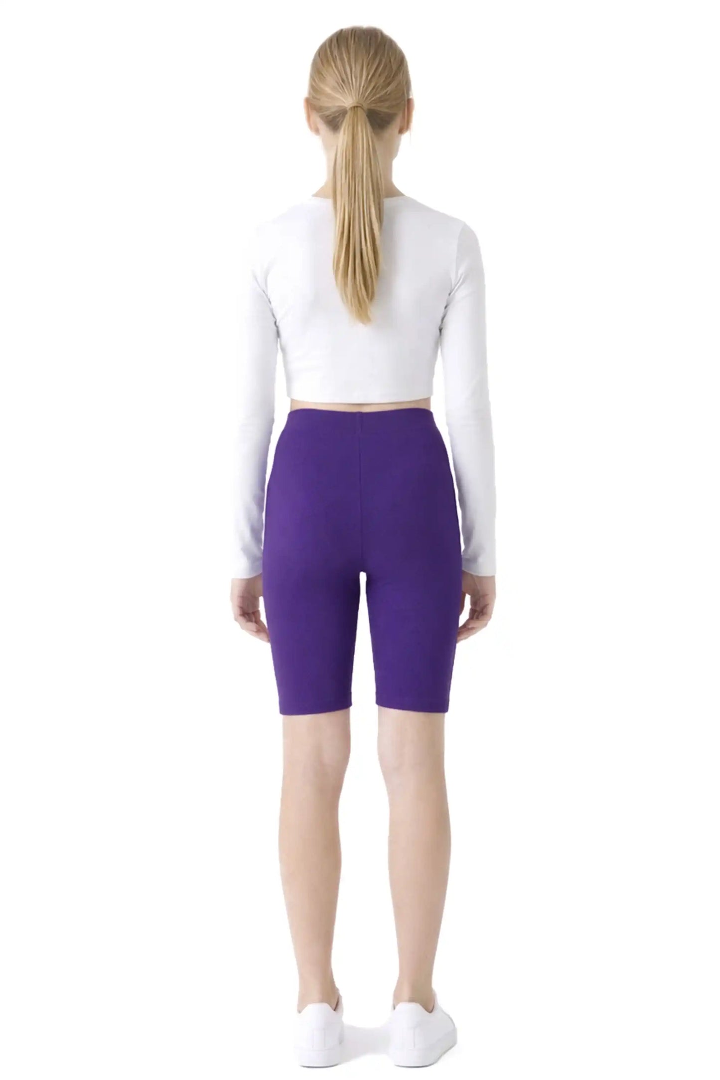Girls' Soft Stretch Bike Shorts | Elastic Waist | Cotton Blend | Toddler & Kids Sizes 2T–12Y
