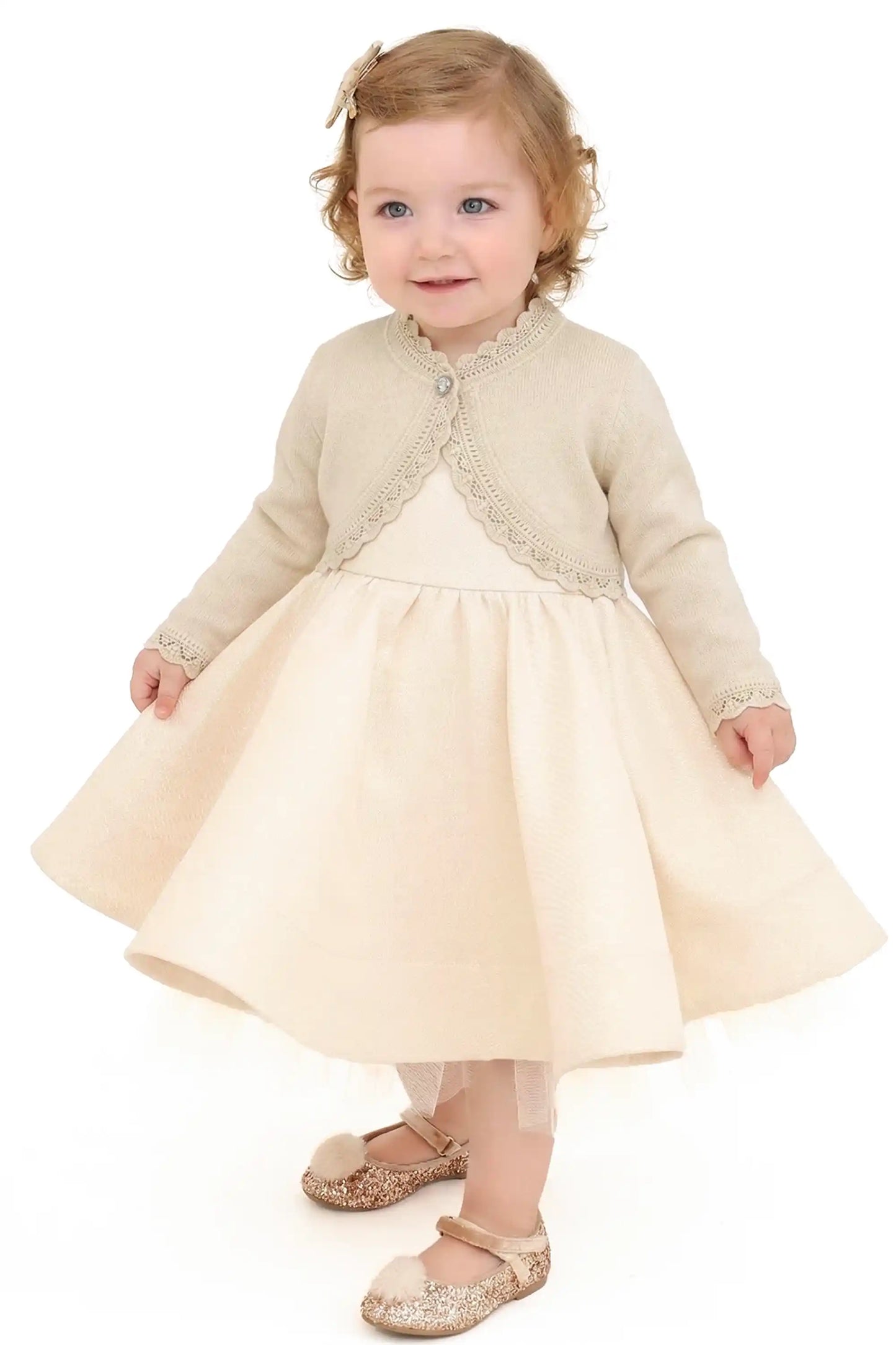 Baby Knit Button Detailed Bolero Cardigan