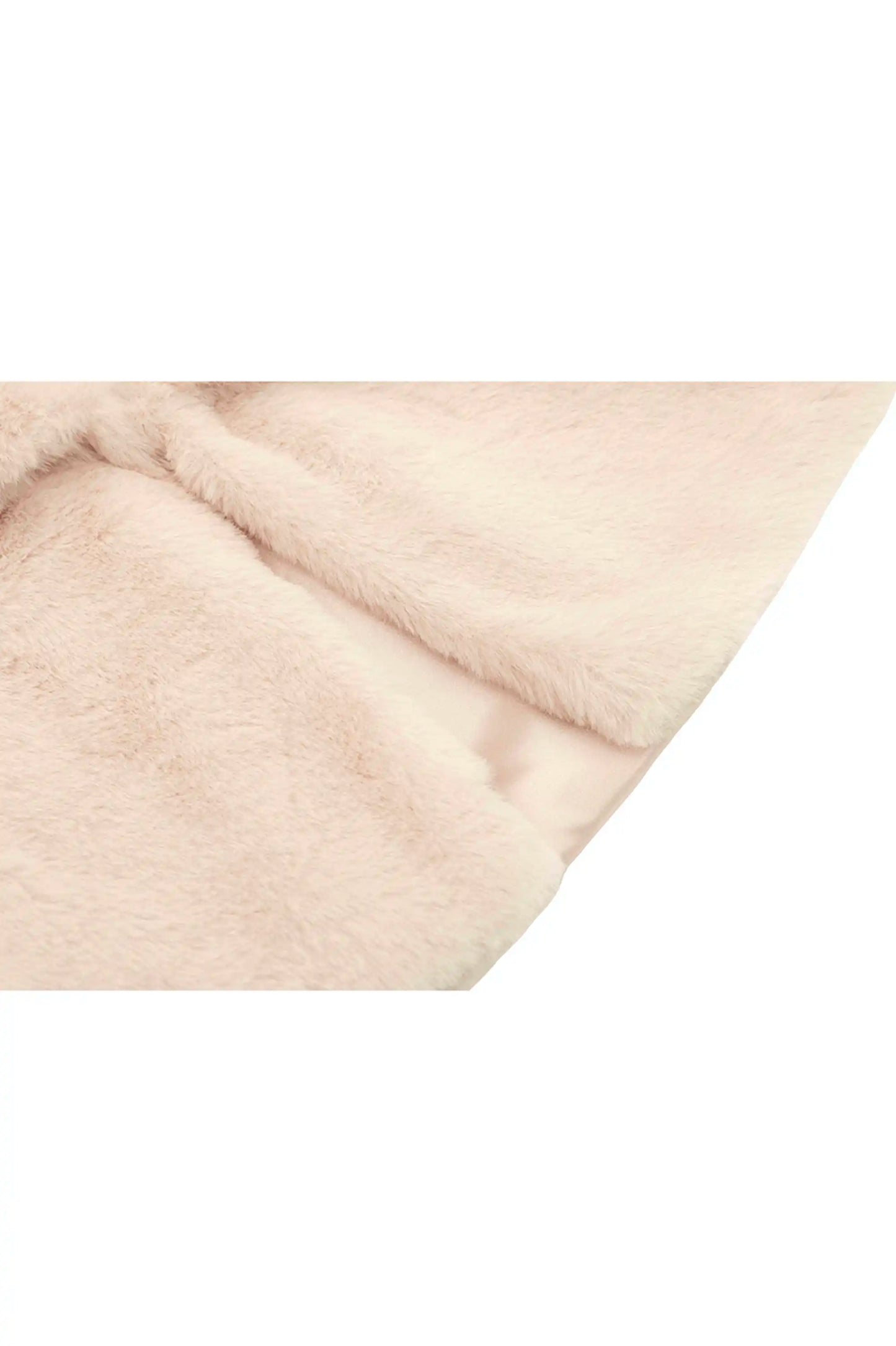 Girls Faux Fur Shrug Jacket Tied Ribbon Cozy Bolero