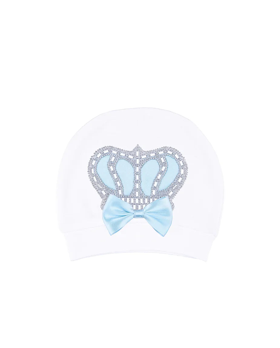 Newborn 3-Piece Cotton Jeweled Crown Layette Set