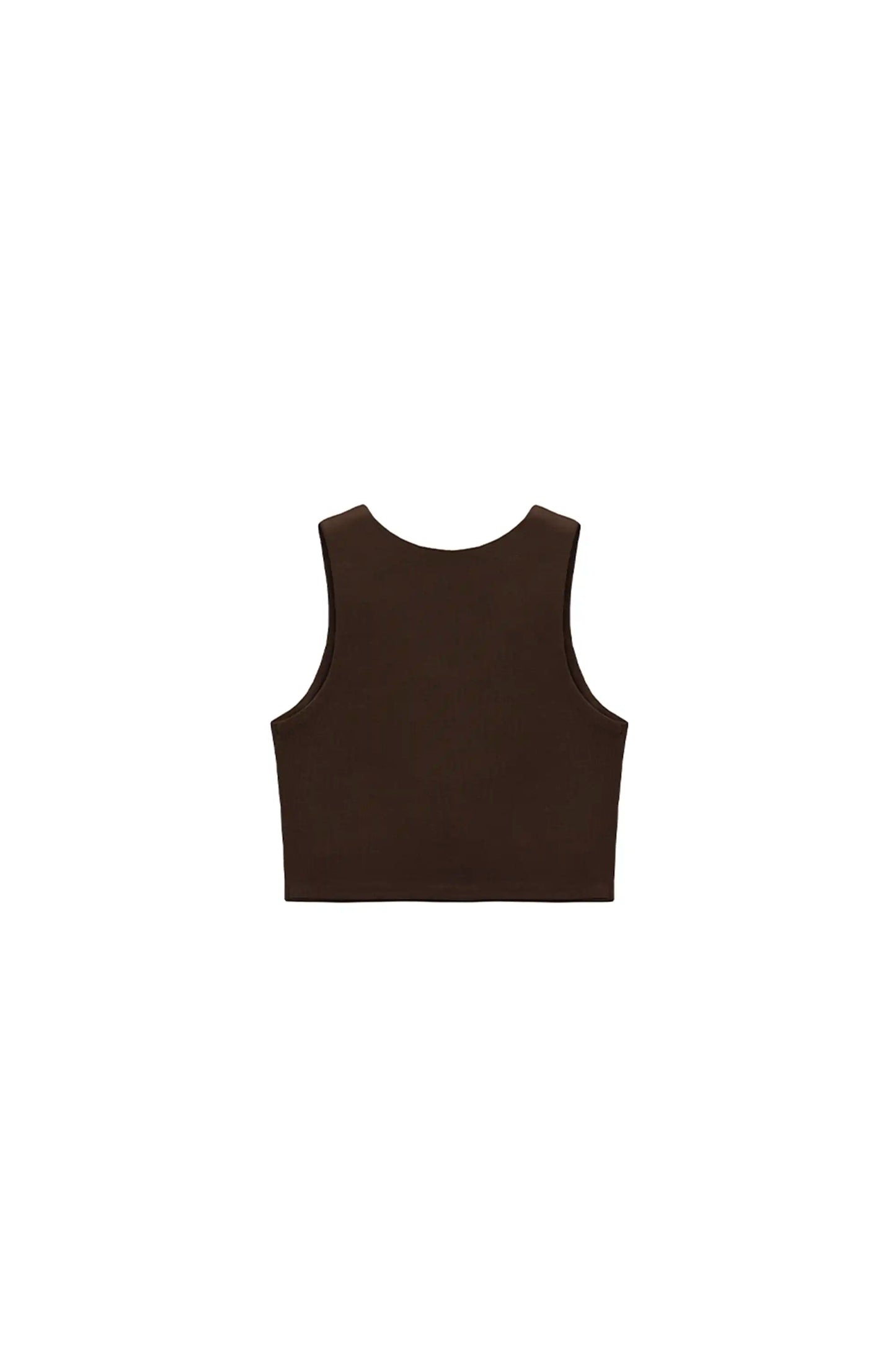 Girls' Double Lined Sleeveless Basic Crop Tank Top