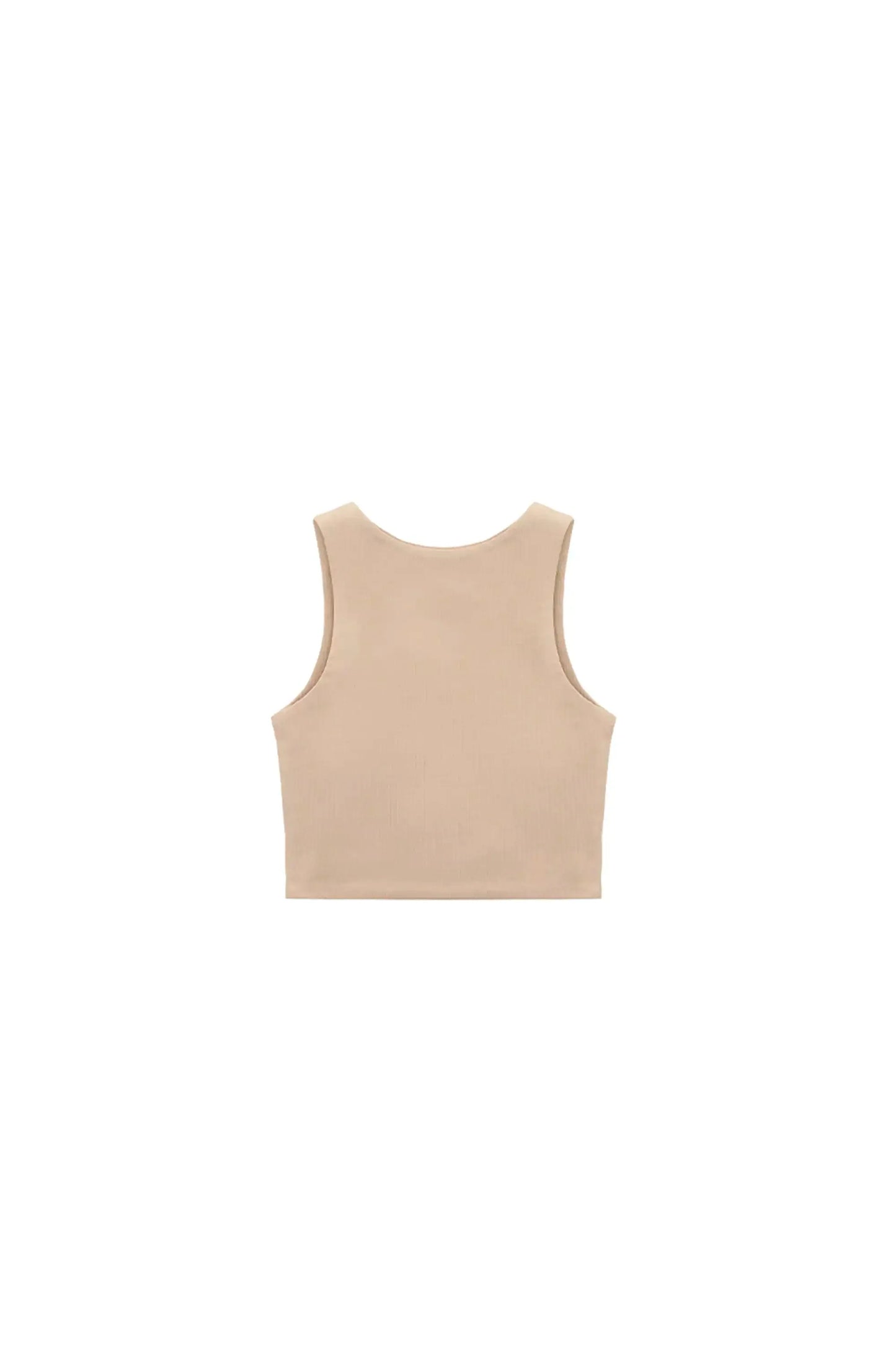 Girls' Double Lined Sleeveless Basic Crop Tank Top