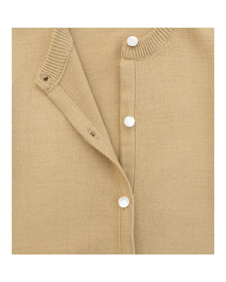 Girls Knit Pearl Buttoned Cardigan Sweater