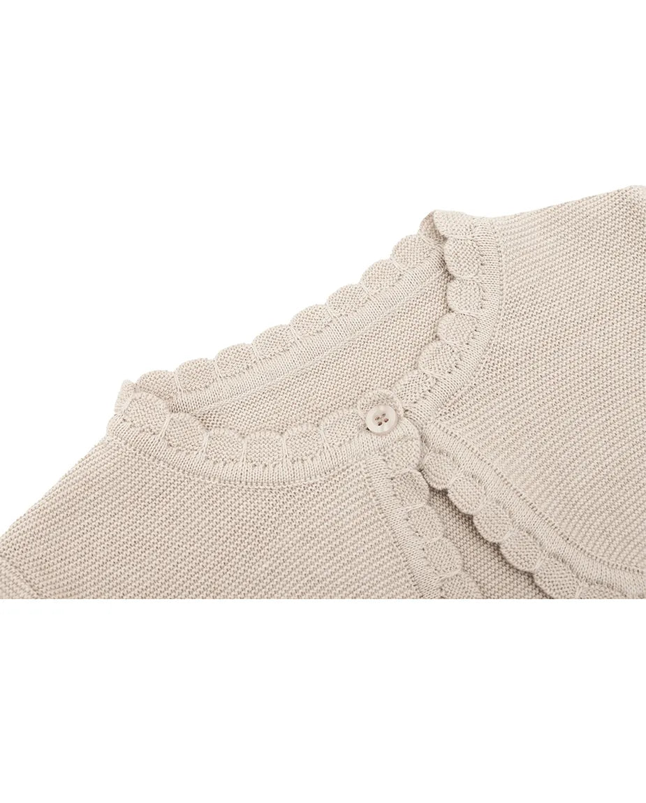 Baby Girls' Long Sleeve Knit Button Closure Bolero Shrug