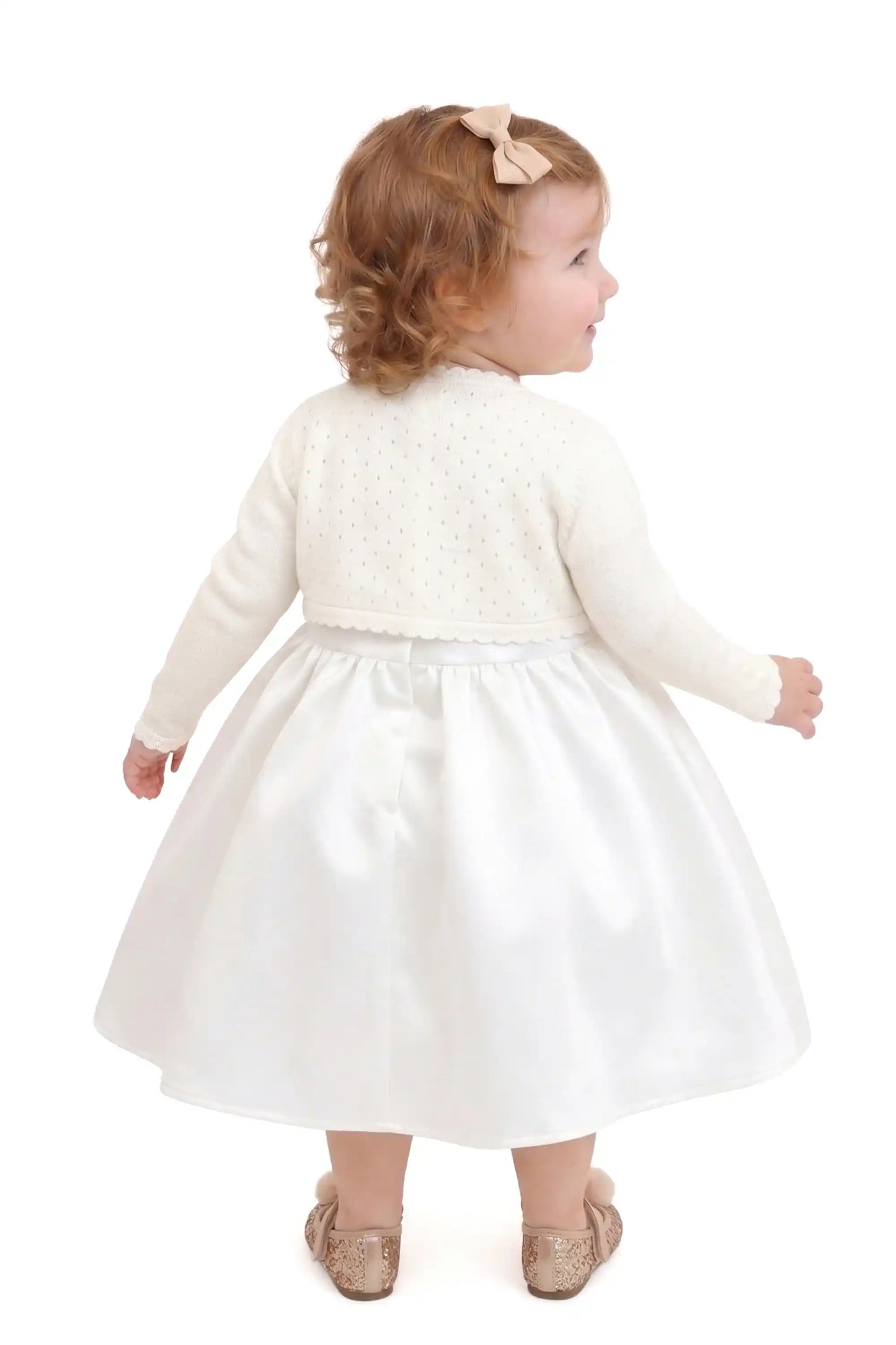 Baby Girls' Long Sleeve Knit One Button Closure Bolero Shrug
