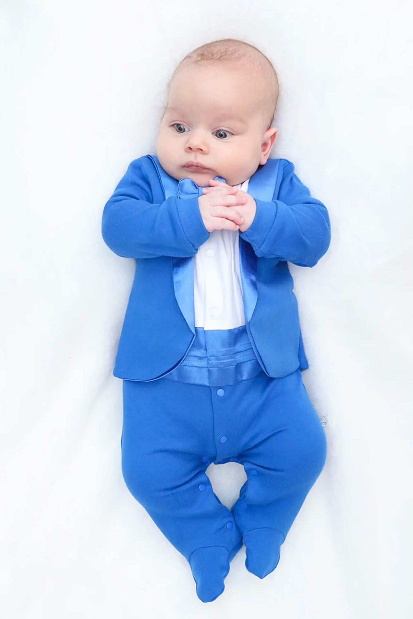 Baby Boy Footie Tuxedo Outfit with Bow Tie for Christmas Holidays - The Perfect Gentleman Look