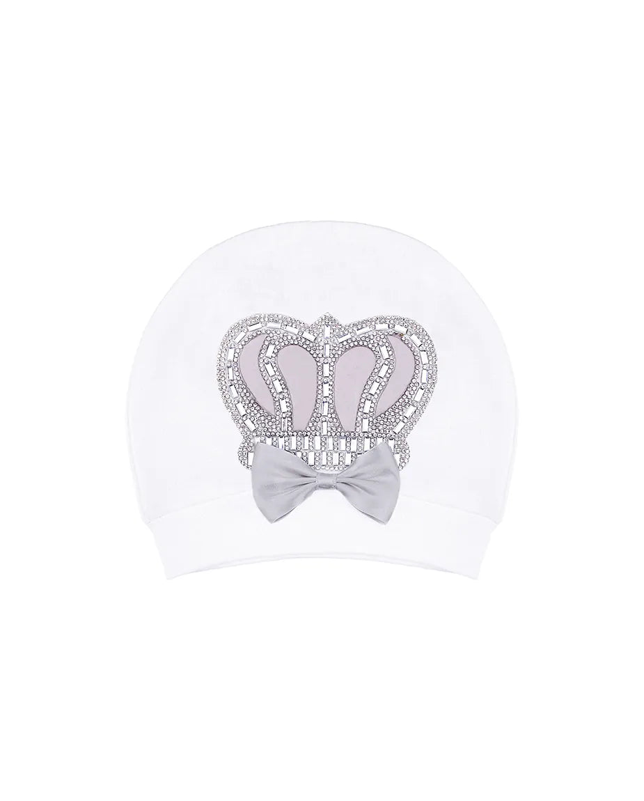 Newborn 3-Piece Cotton Jeweled Crown Layette Set