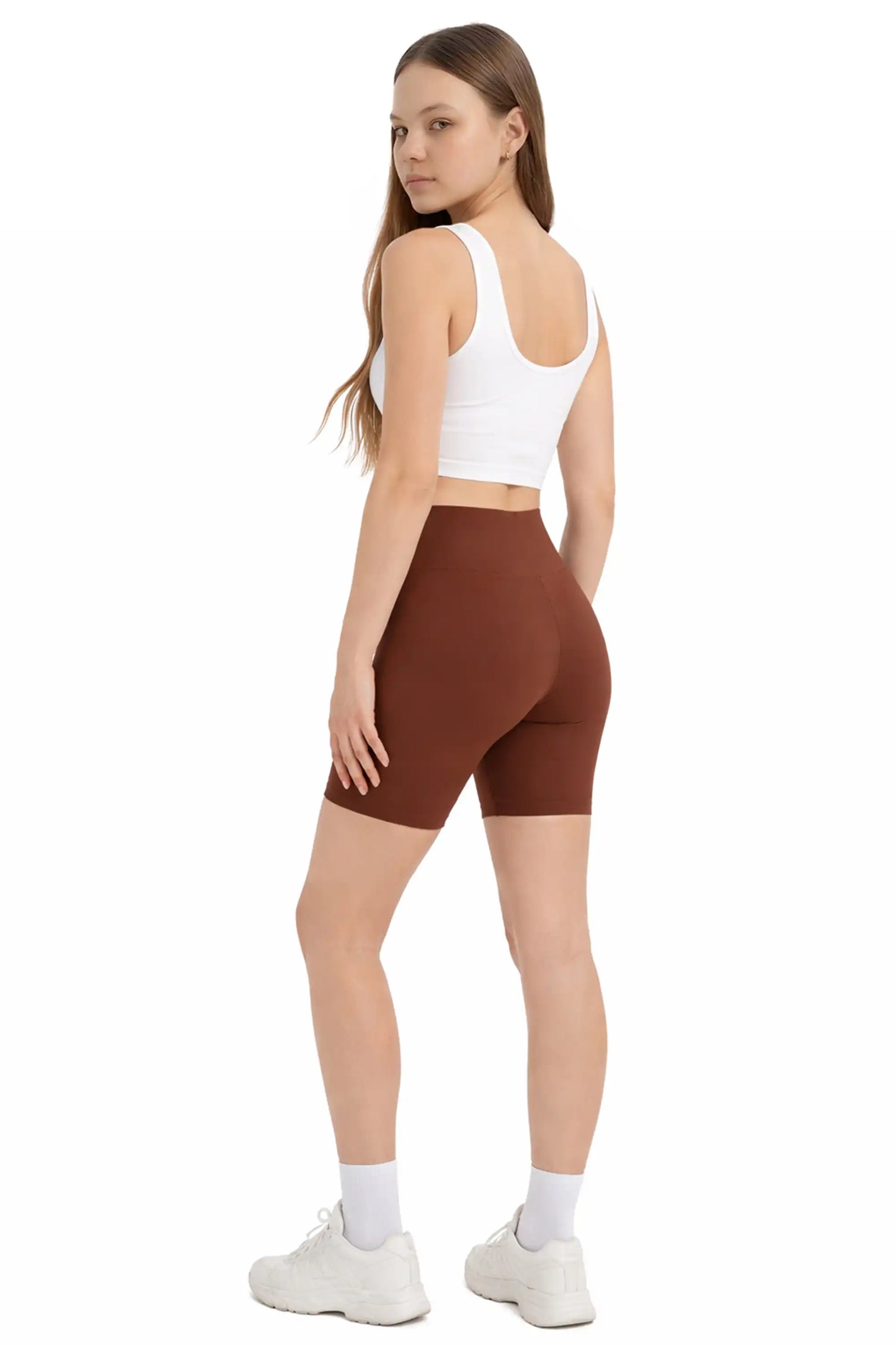 Girls High Waist Biker Shorts — Premium Soft 4-Way Stretch Yoga & Dance Athletic Shorts