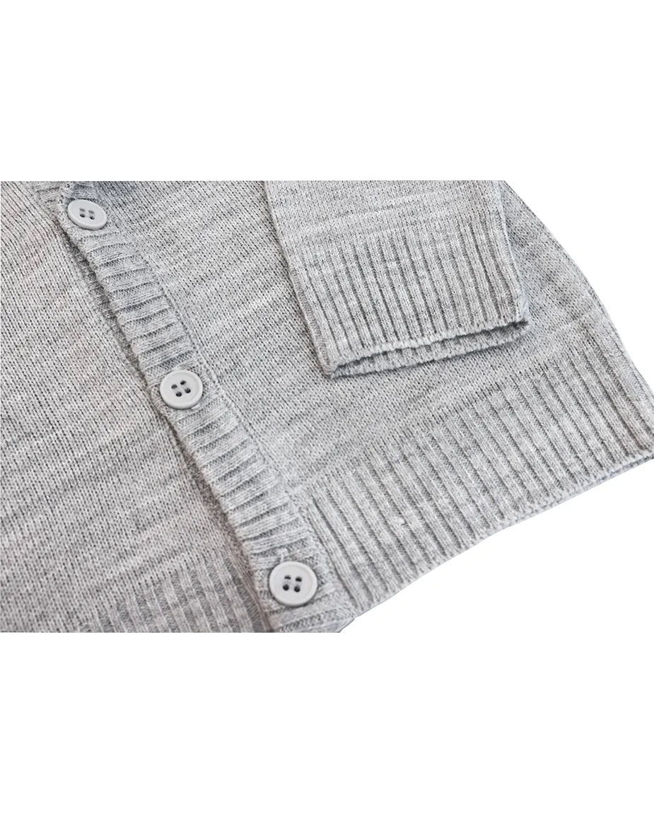 V-Neck Cardigan Sweater for Boys - Featuring Button Closure, Toddler to Youth