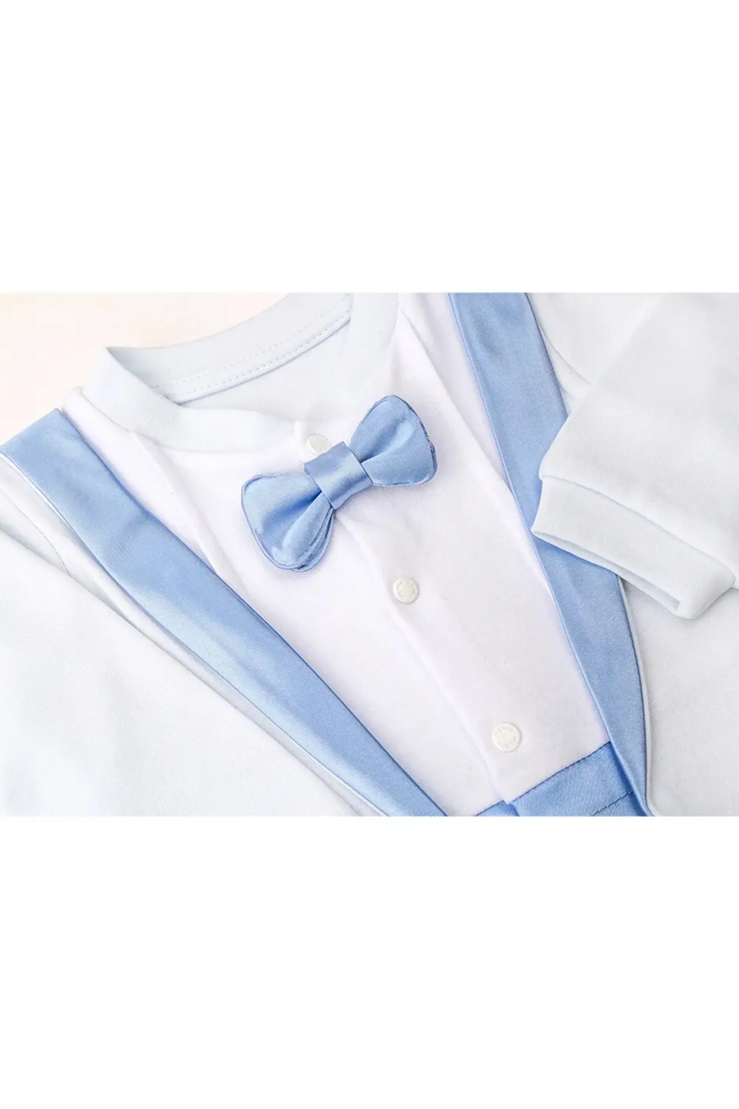 Baby Boy Footie Tuxedo Outfit with Bow Tie for Christmas Holidays - The Perfect Gentleman Look