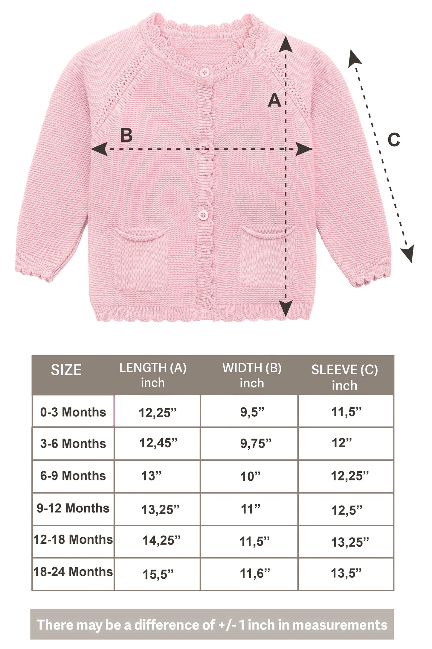 Baby Girls' and Toddler Long Sleeve Knit Cardigan