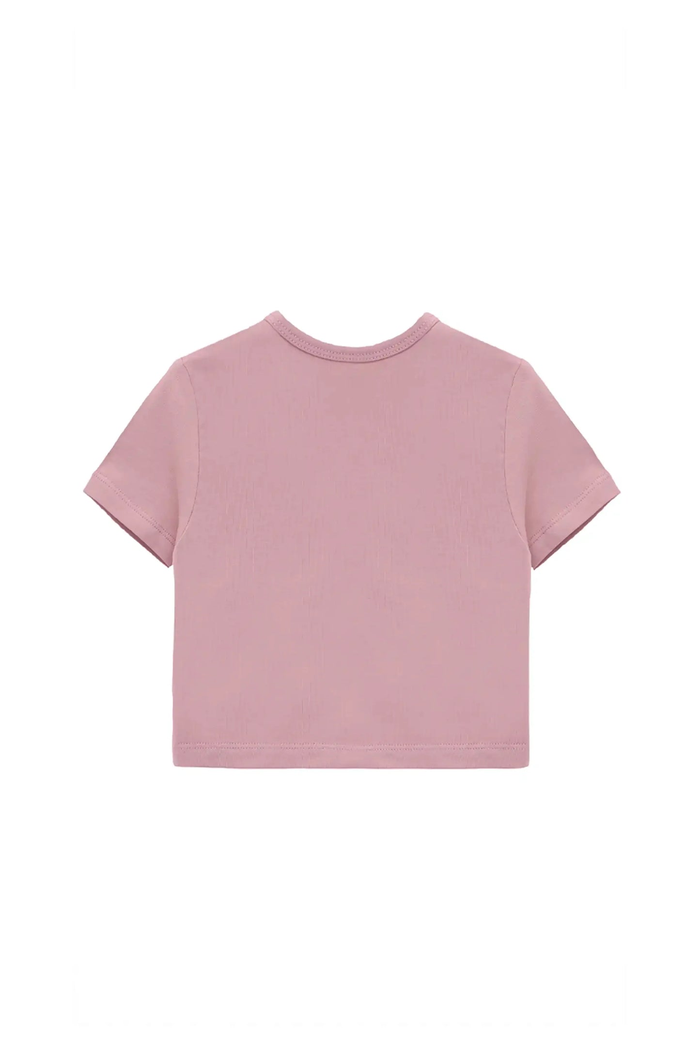 Girls Short Sleeve Crewneck Crop Top Tee