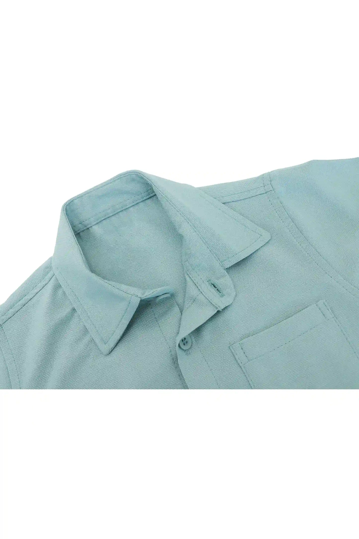 Boys' Button Down Shirt Solid Short Sleeve Classic Solid Oxford Dress Shirt