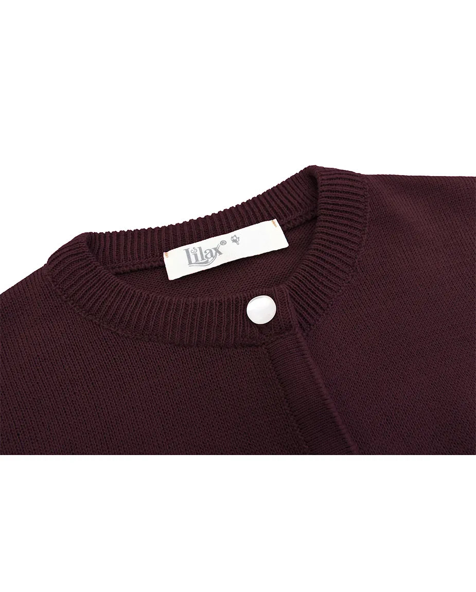 Girls Knit Pearl Buttoned Cardigan Sweater