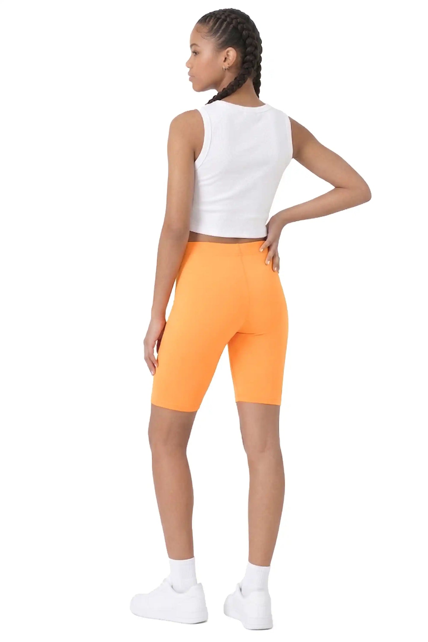 Girls' Soft Stretch Bike Shorts | Elastic Waist | Cotton Blend | Toddler & Kids Sizes 2T–12Y