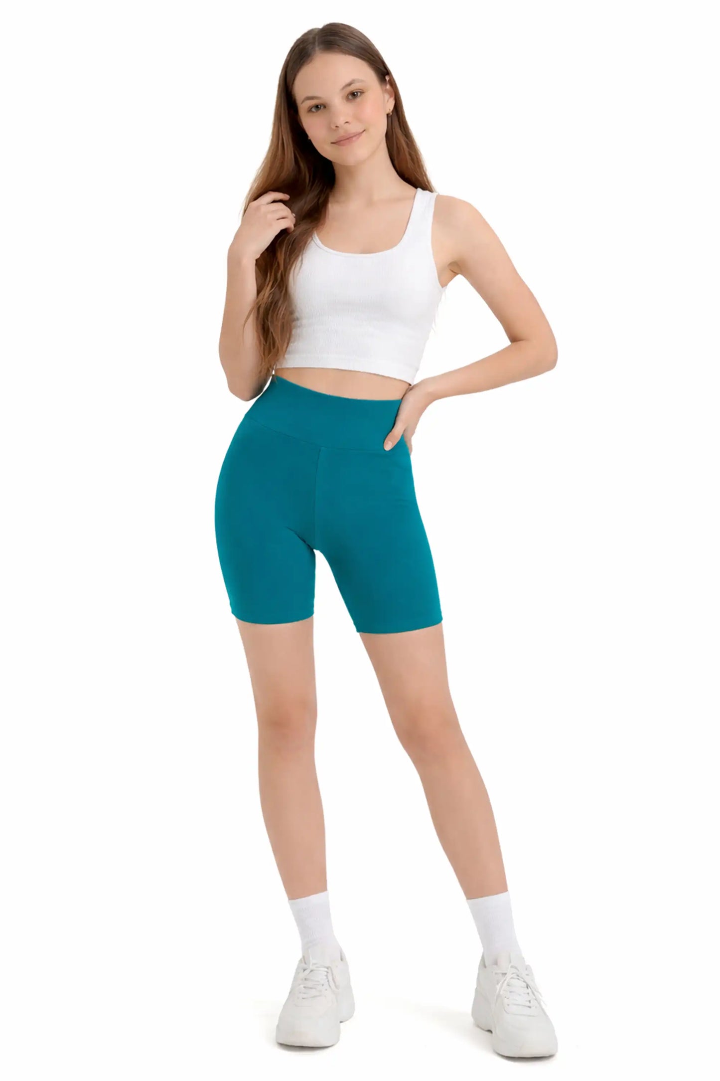 Girls High Waist Biker Shorts — Premium Soft 4-Way Stretch Yoga & Dance Athletic Shorts
