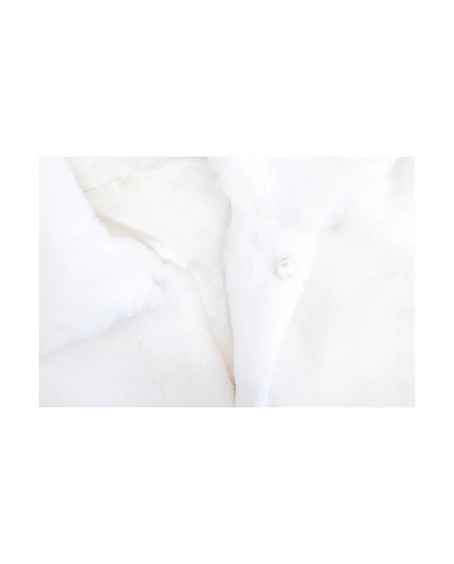 Girls Faux Fur Bolero Oversized Collar Jacket