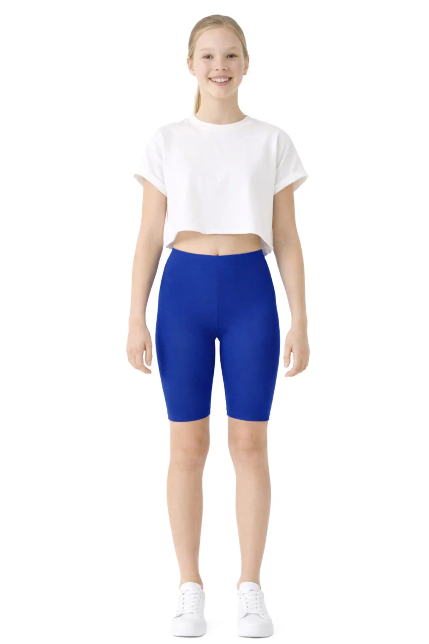 Girls' Soft Stretch Bike Shorts | Elastic Waist | Cotton Blend | Toddler & Kids Sizes 2T–12Y