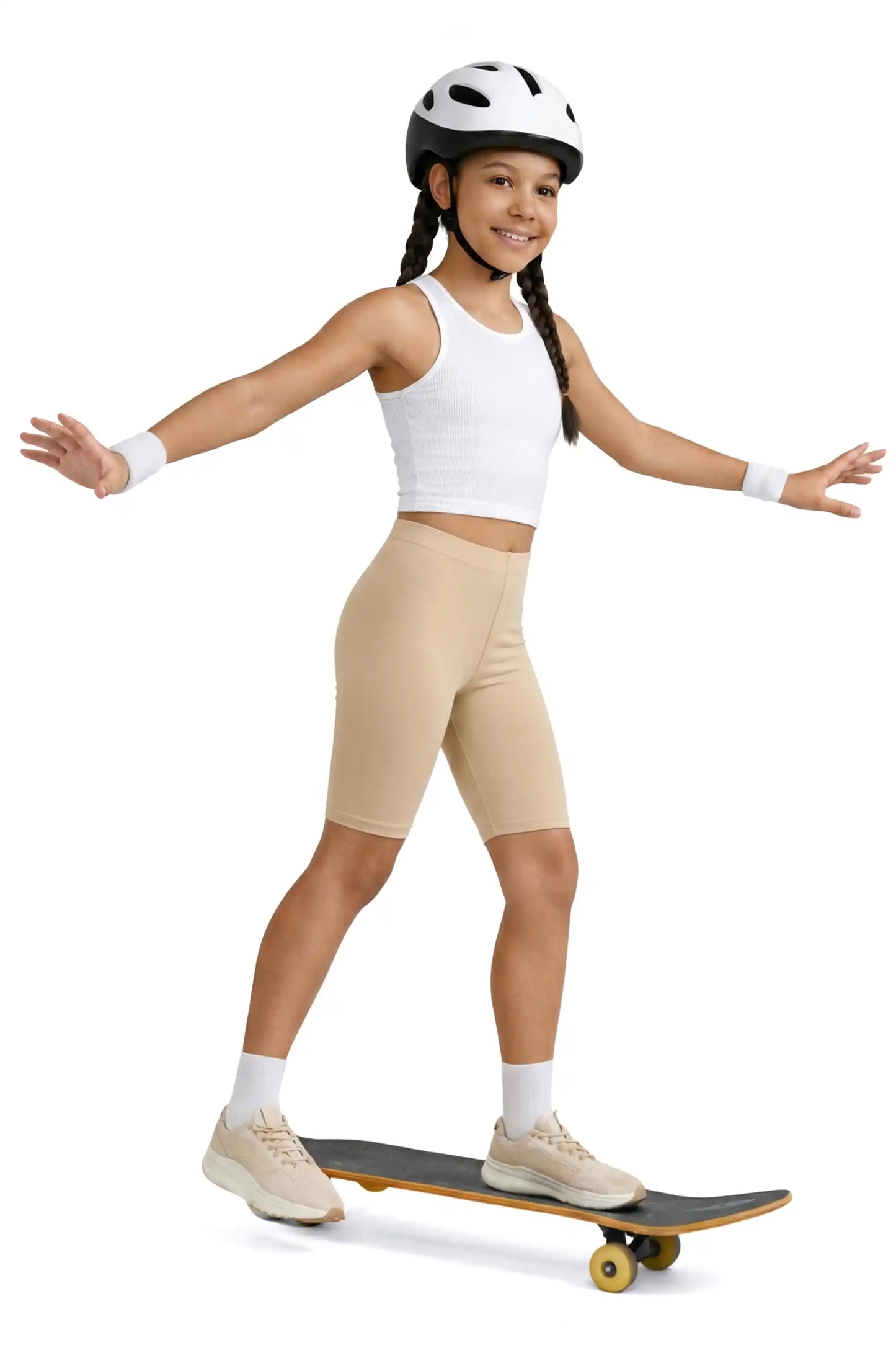 Girls' Soft Stretch Bike Shorts | Elastic Waist | Cotton Blend | Toddler & Kids Sizes 2T–12Y