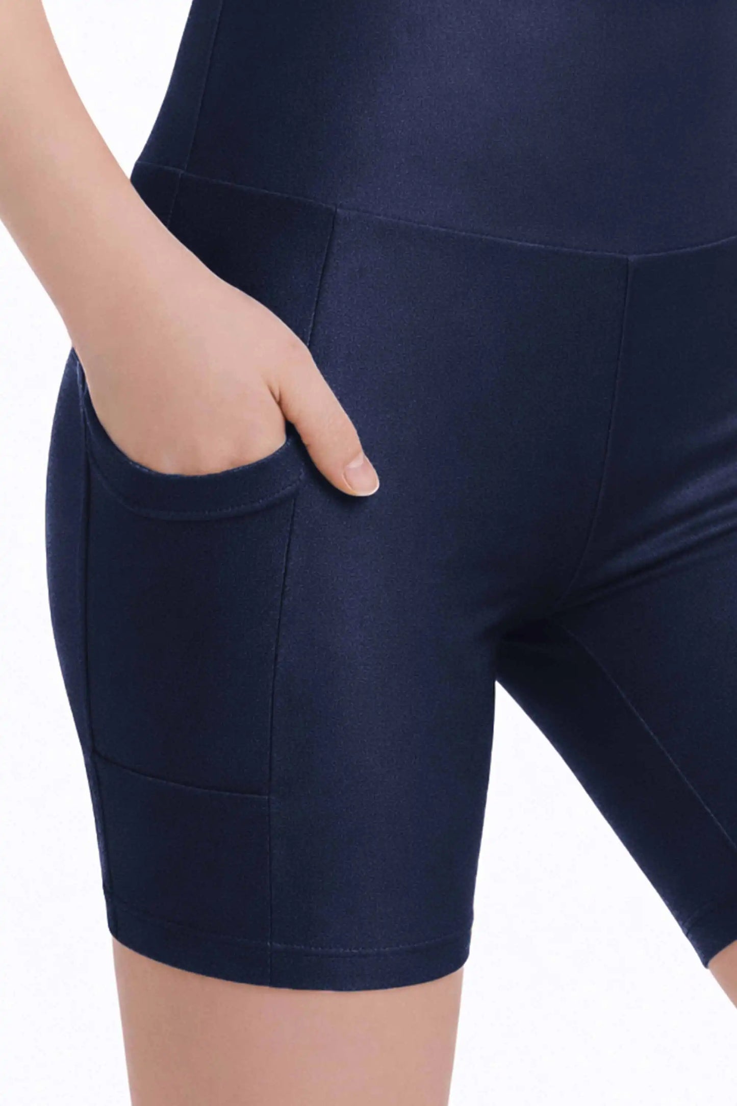 Girls Athletic Shorts with Pocket High Waisted Biker Shorts for Dance Yoga Gymnastics