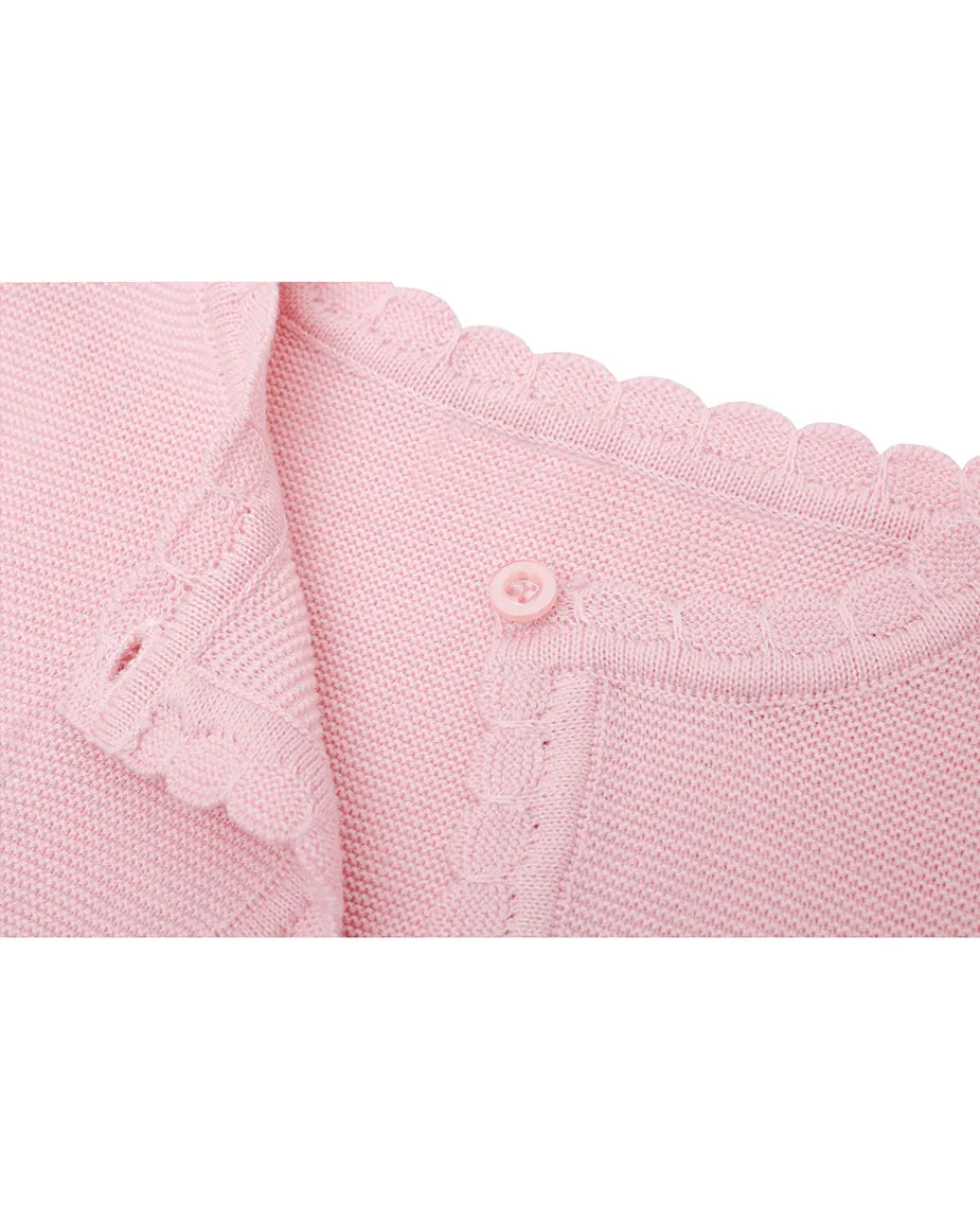 Baby Girls' Long Sleeve Knit Button Closure Bolero Shrug