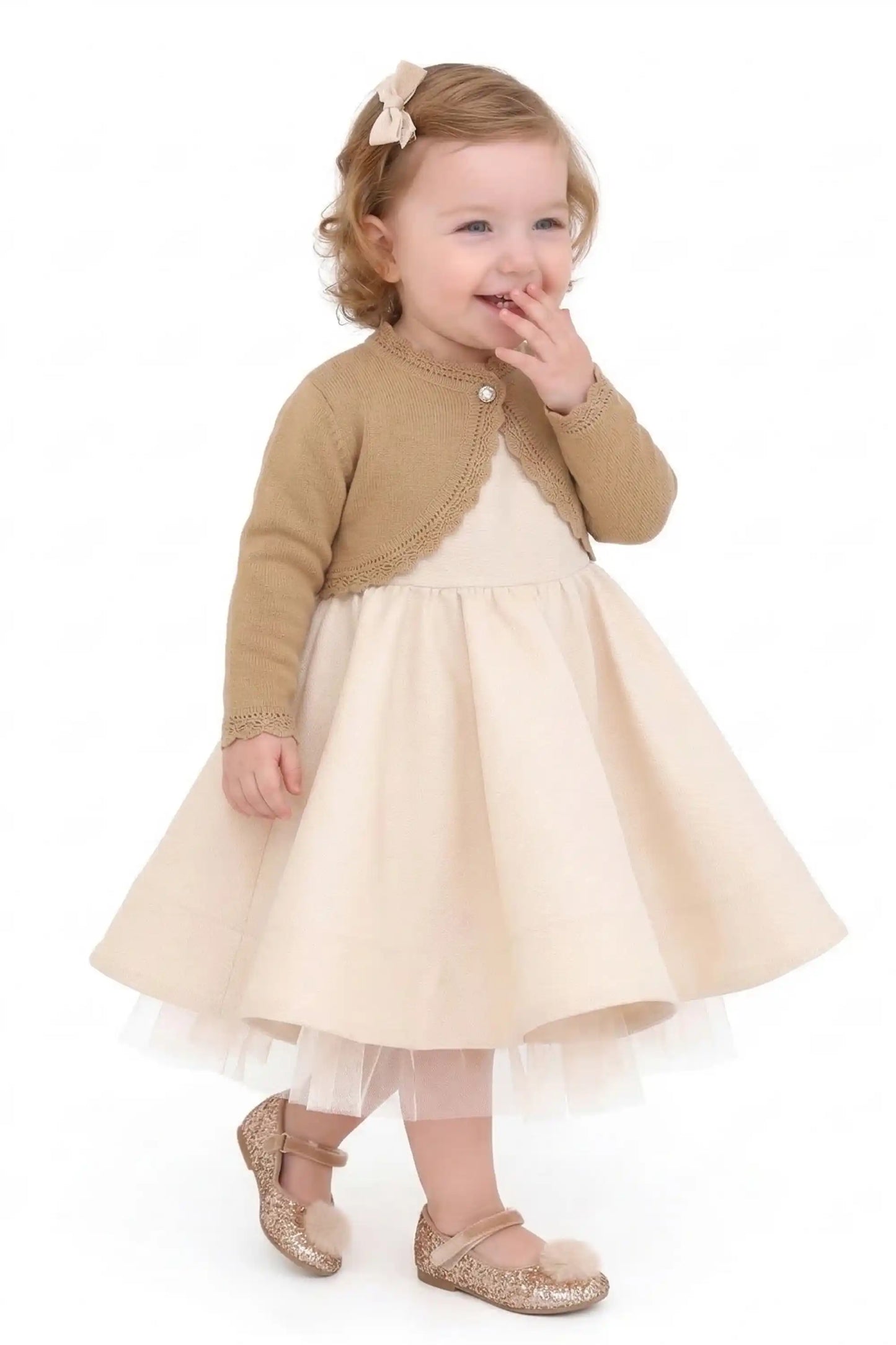 Baby Knit Button Detailed Bolero Cardigan
