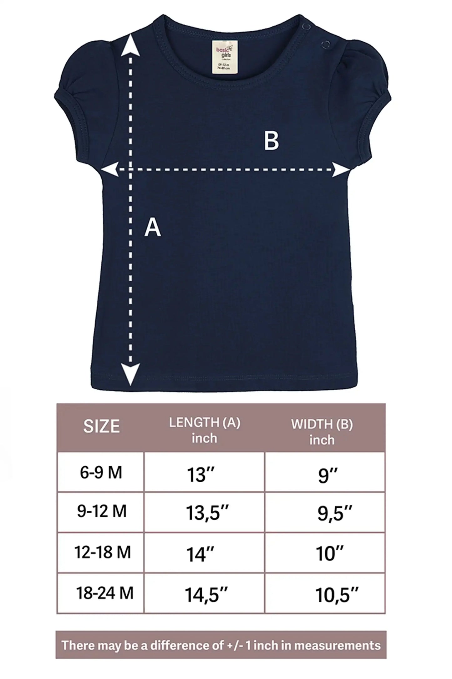 Baby Girls' Basic T-Shirt Short Sleeve Crewneck Tee