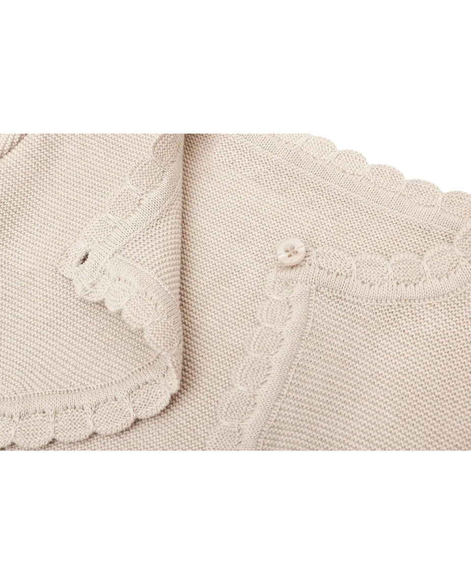 Baby Girls' Long Sleeve Knit Button Closure Bolero Shrug