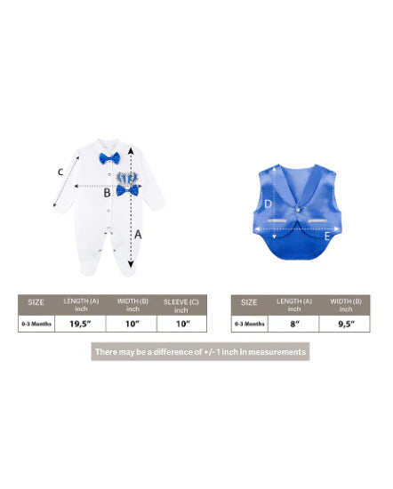 Regal and Handsome: 5-Piece Layette Gift Set with Jeweled Crown Tuxedo for Baby Boys (0-3 Months)