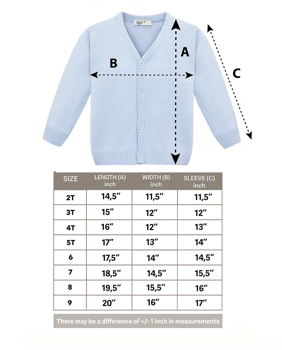 V-Neck Cardigan Sweater for Boys - Featuring Button Closure, Toddler to Youth