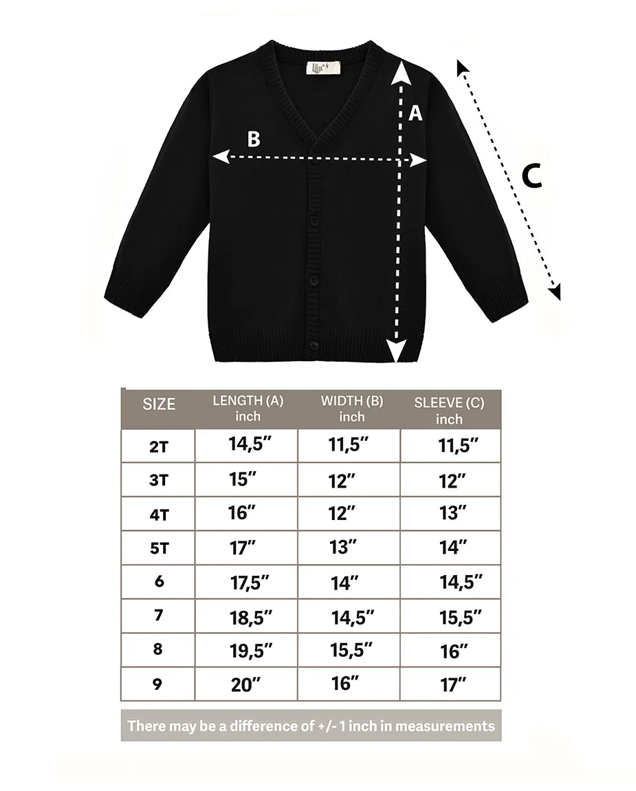 V-Neck Cardigan Sweater for Boys - Featuring Button Closure, Toddler to Youth