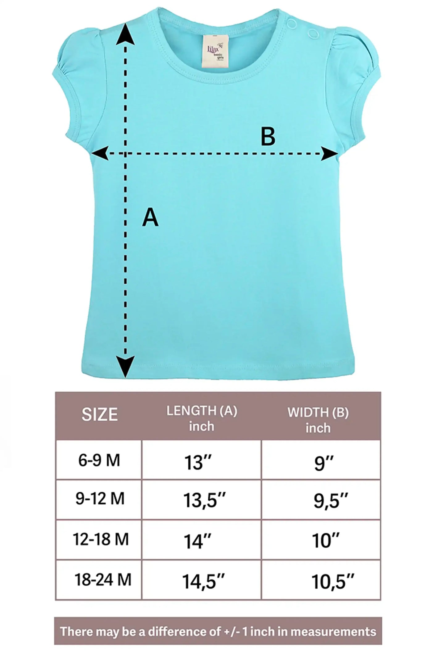 Baby Girls' Basic T-Shirt Short Sleeve Crewneck Tee