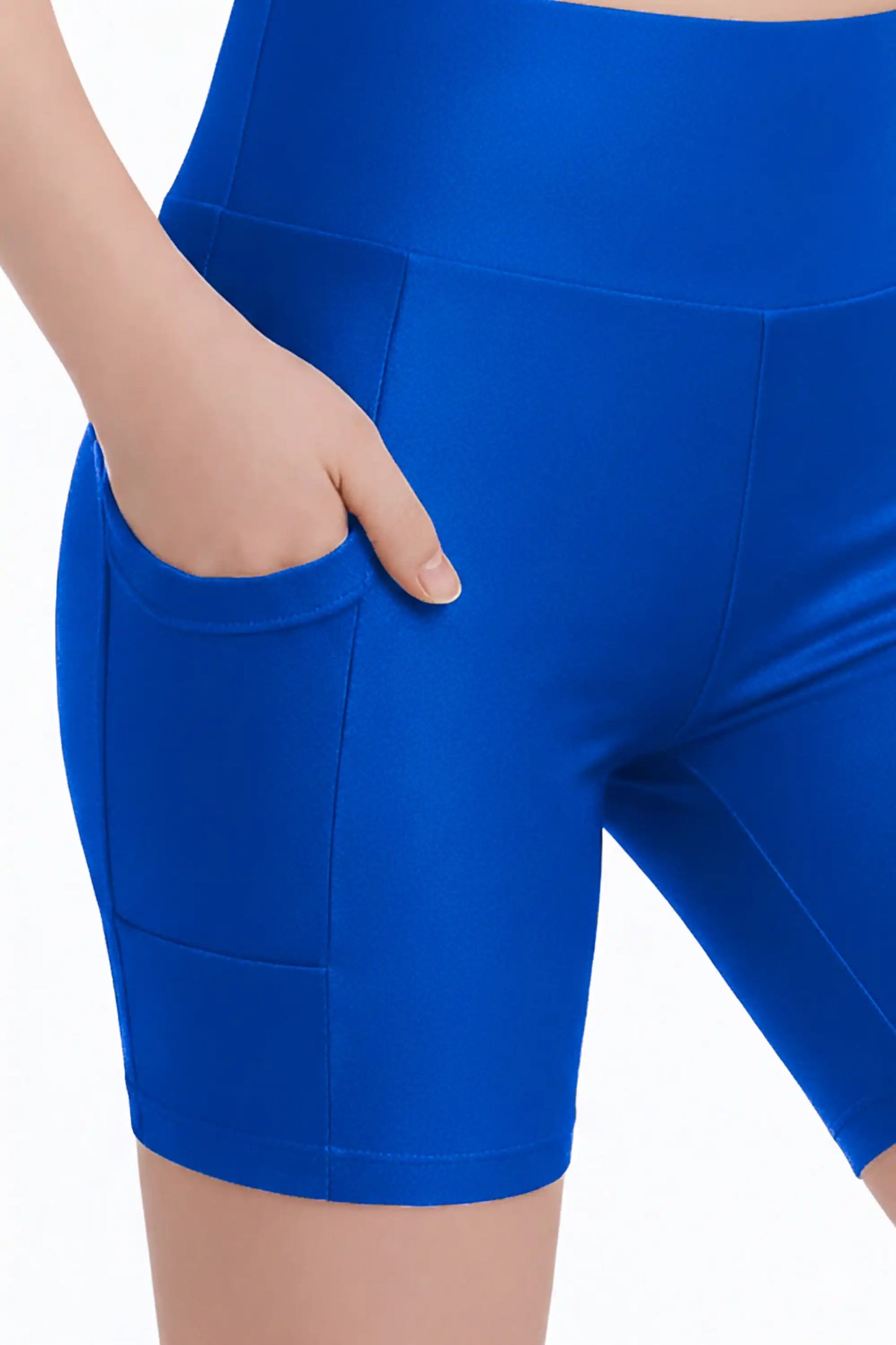 Girls Athletic Shorts with Pocket High Waisted Biker Shorts for Dance Yoga Gymnastics