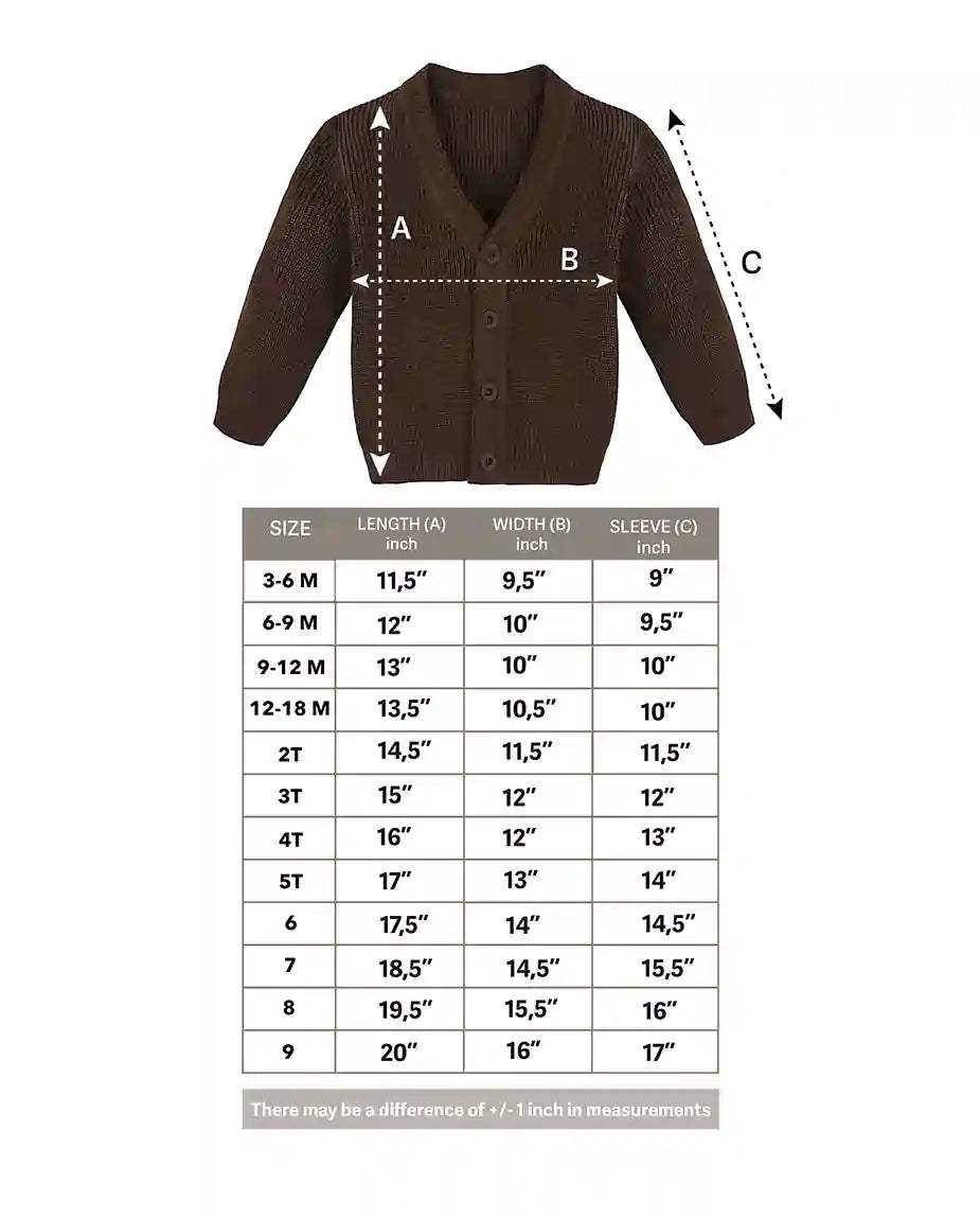 Little Boys Basic Long Sleeve V-Neck Classic Knit Cardigan Sweater